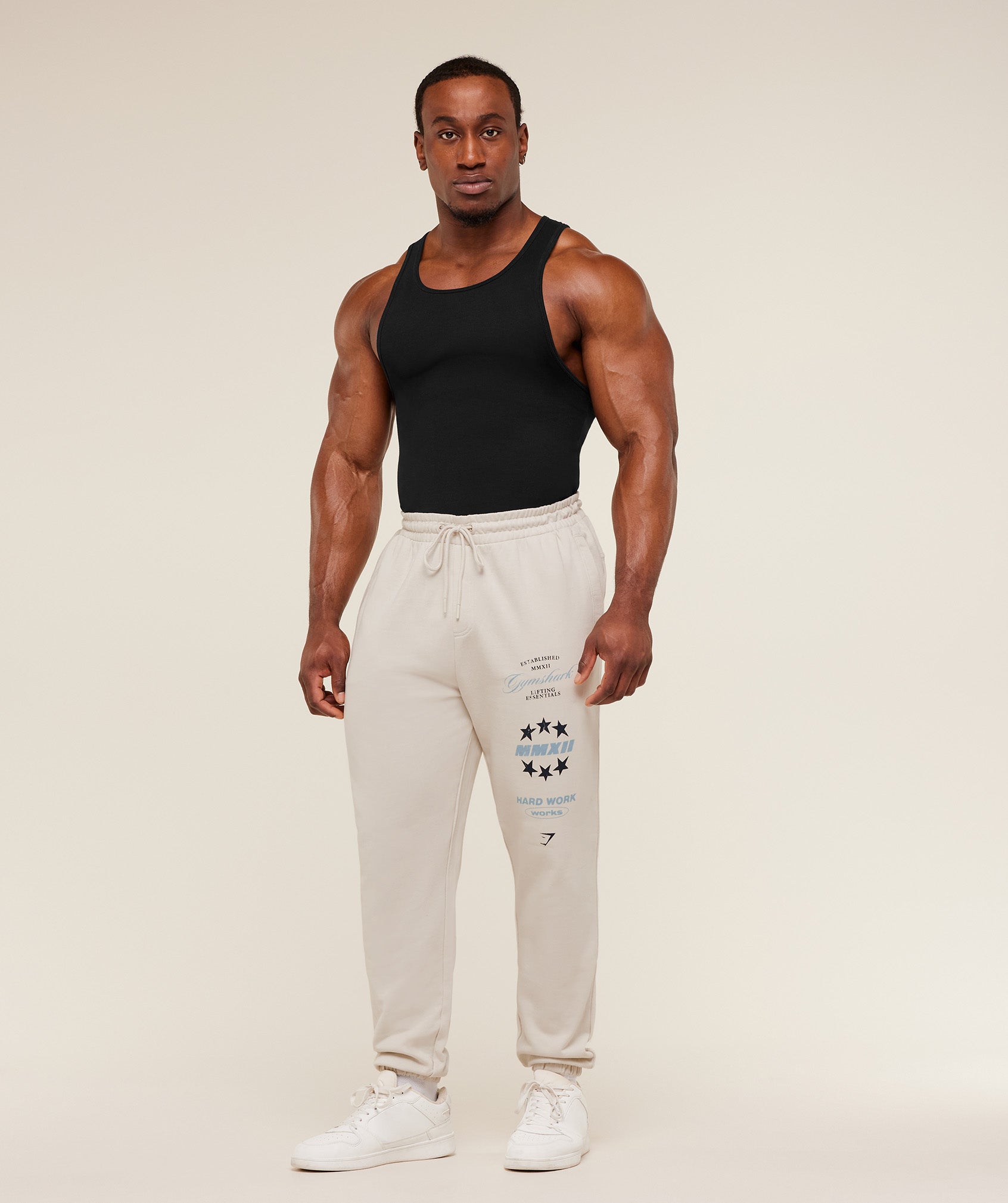 Gymshark Global Lifting Graphic Pants Tinted White