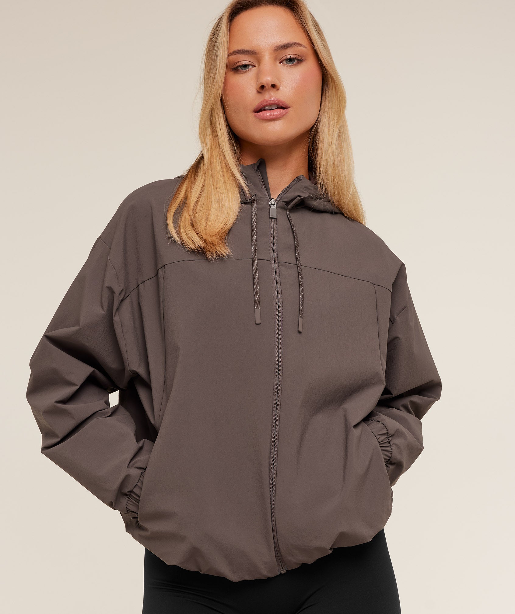 Women's Gymshark Weekend Lifestyle Track Jacket Cool Brown