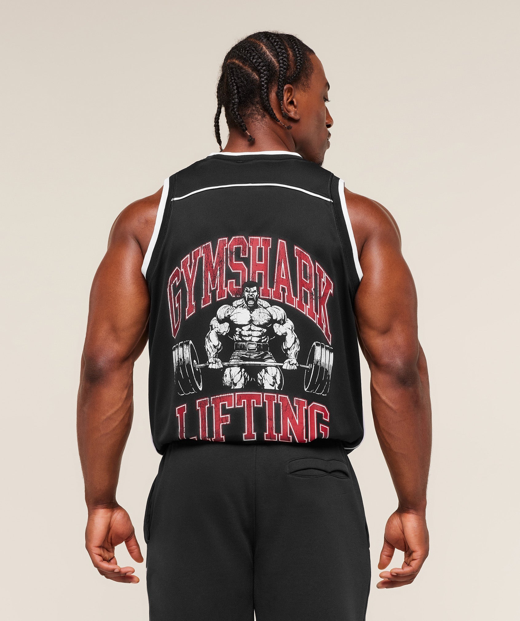 Gymshark Graphic Basketball Mesh Tank Black