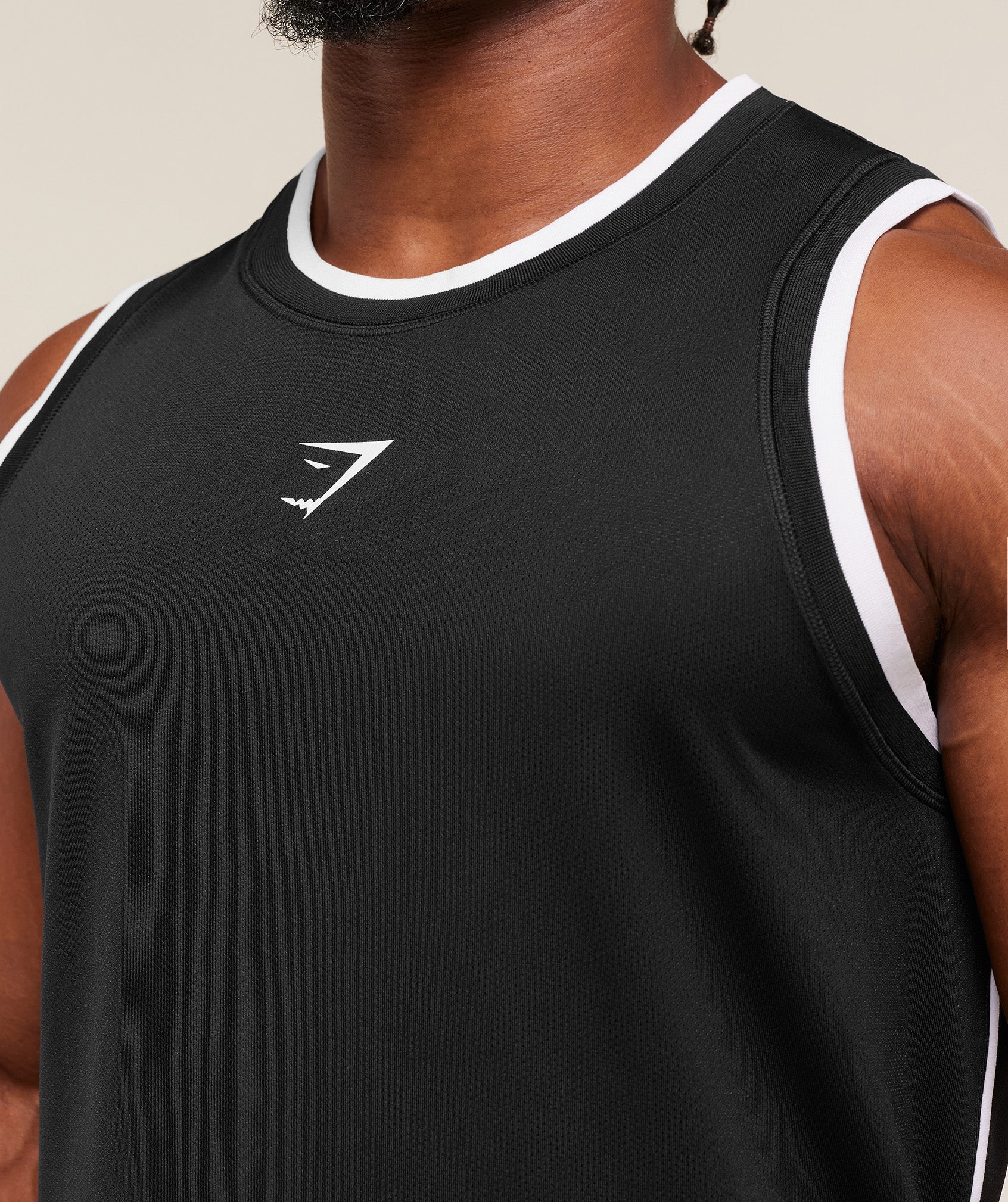 Gymshark Graphic Basketball Mesh Tank Black