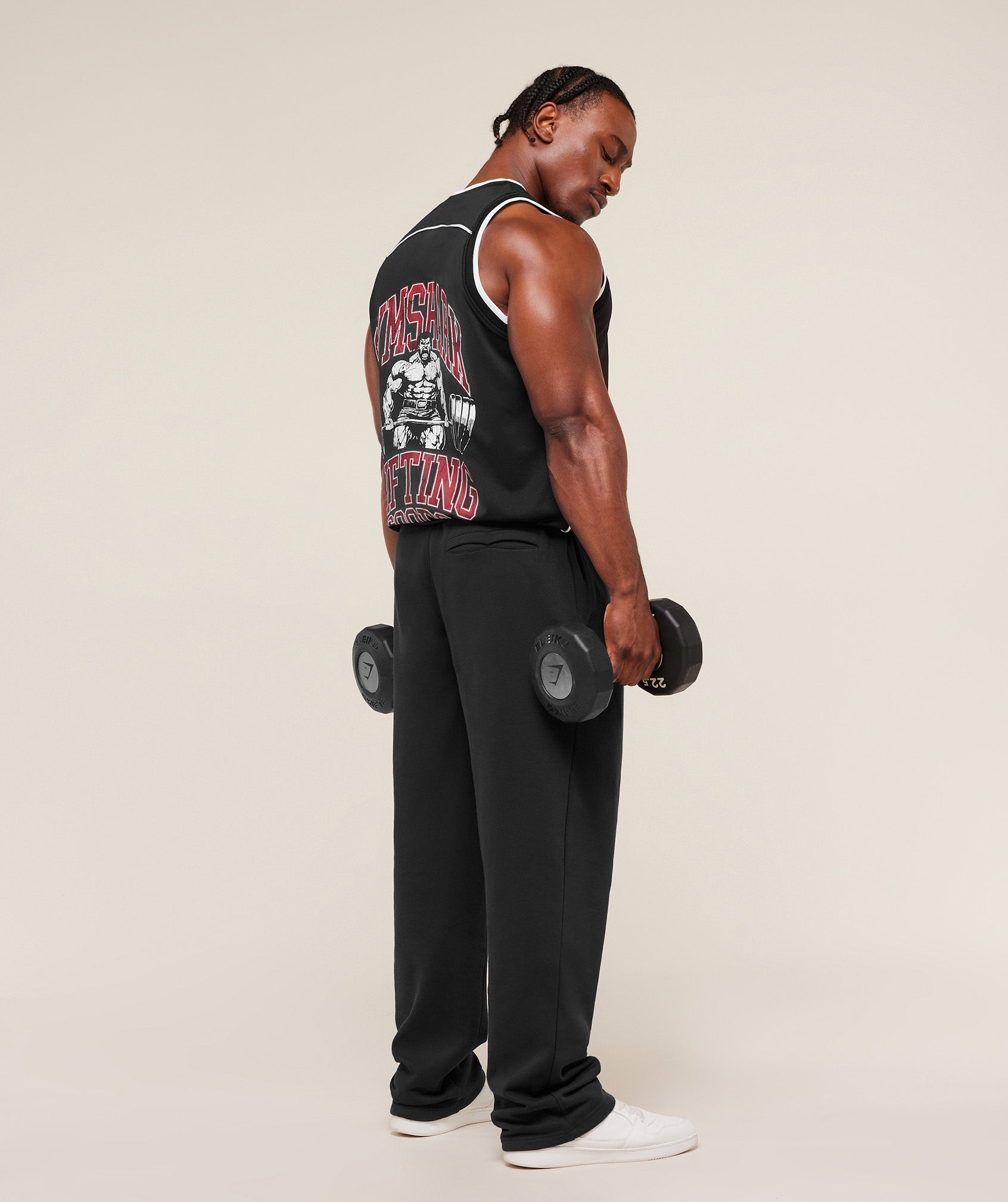 Gymshark Graphic Basketball Mesh Tank Black