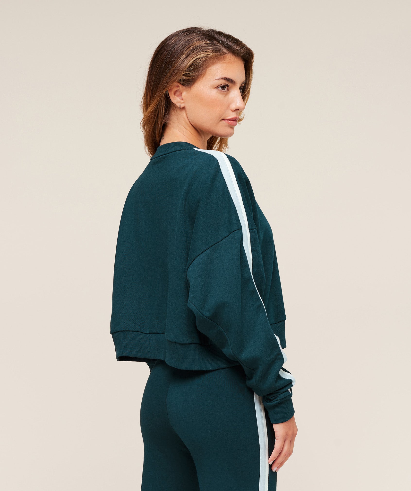 Women's Gymshark Piping Midi Crew Neck Deep Petrol Blue