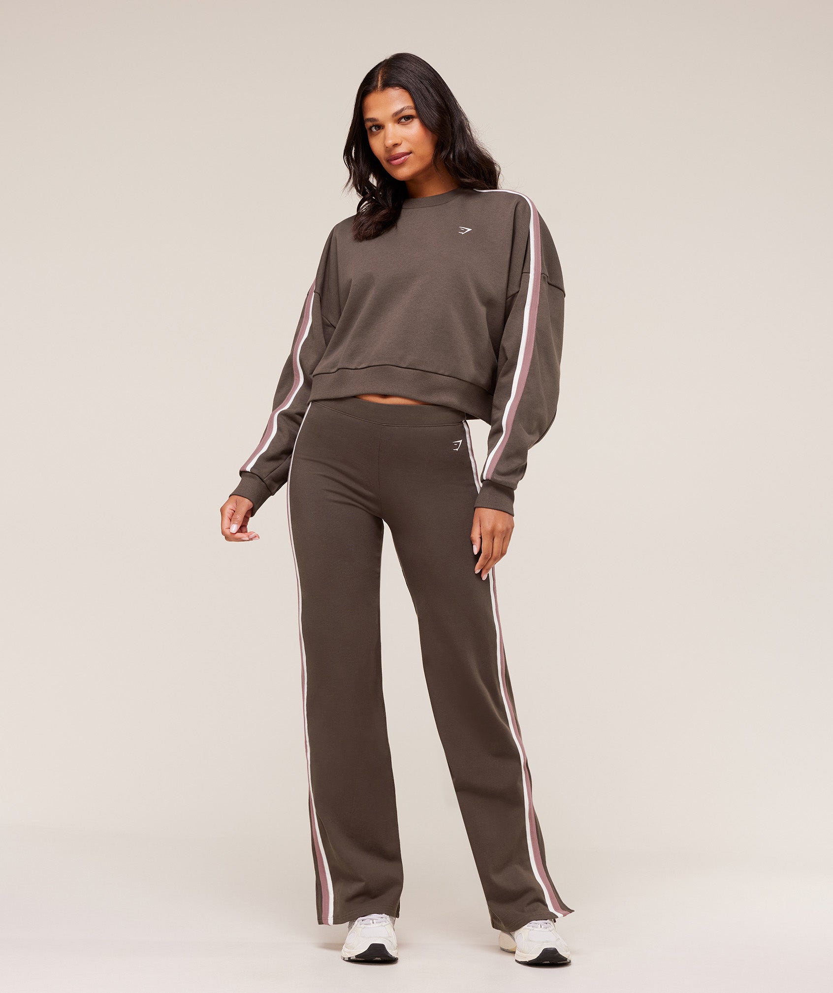 Women's Gymshark Piping Midi Crew Neck Walnut Brown