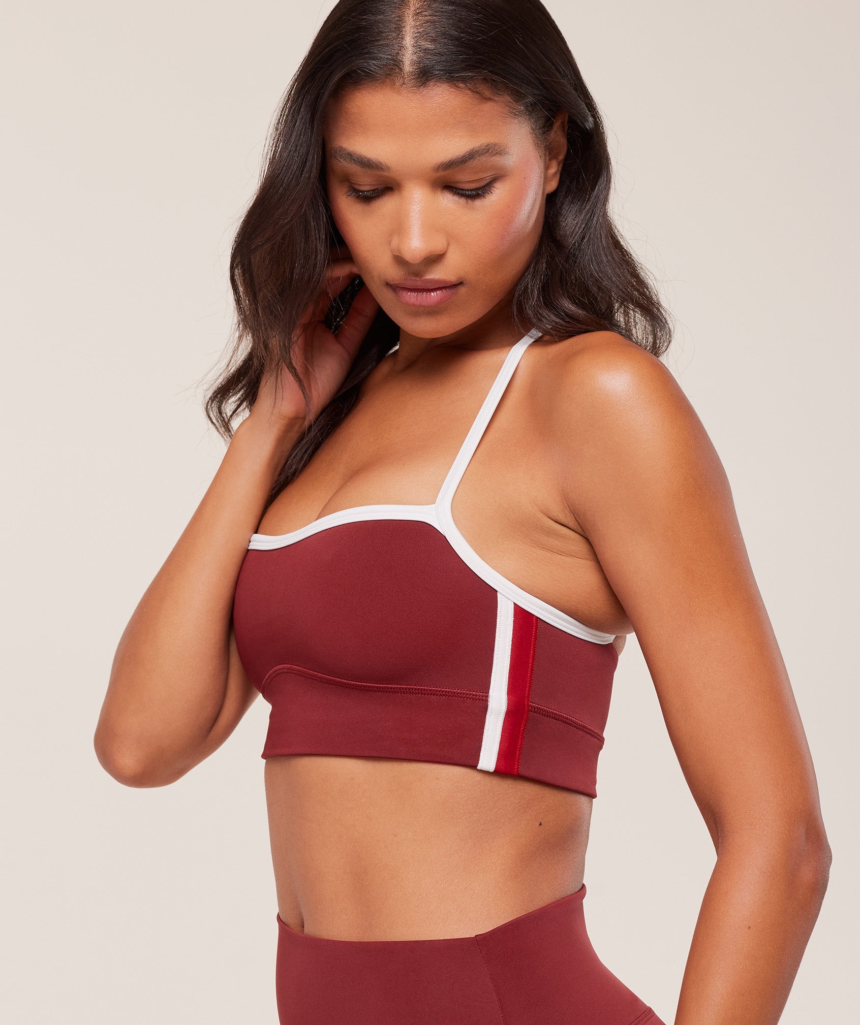 Women's Gymshark Piping Sports Bra Sets Red