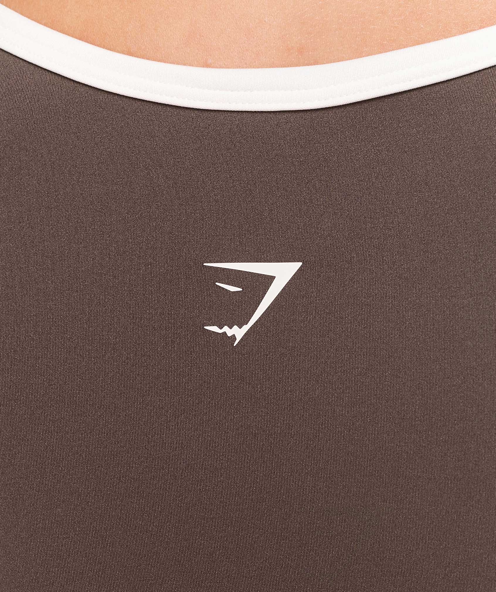 Women's Gymshark Piping Long Sleeve Crop Top Walnut Brown