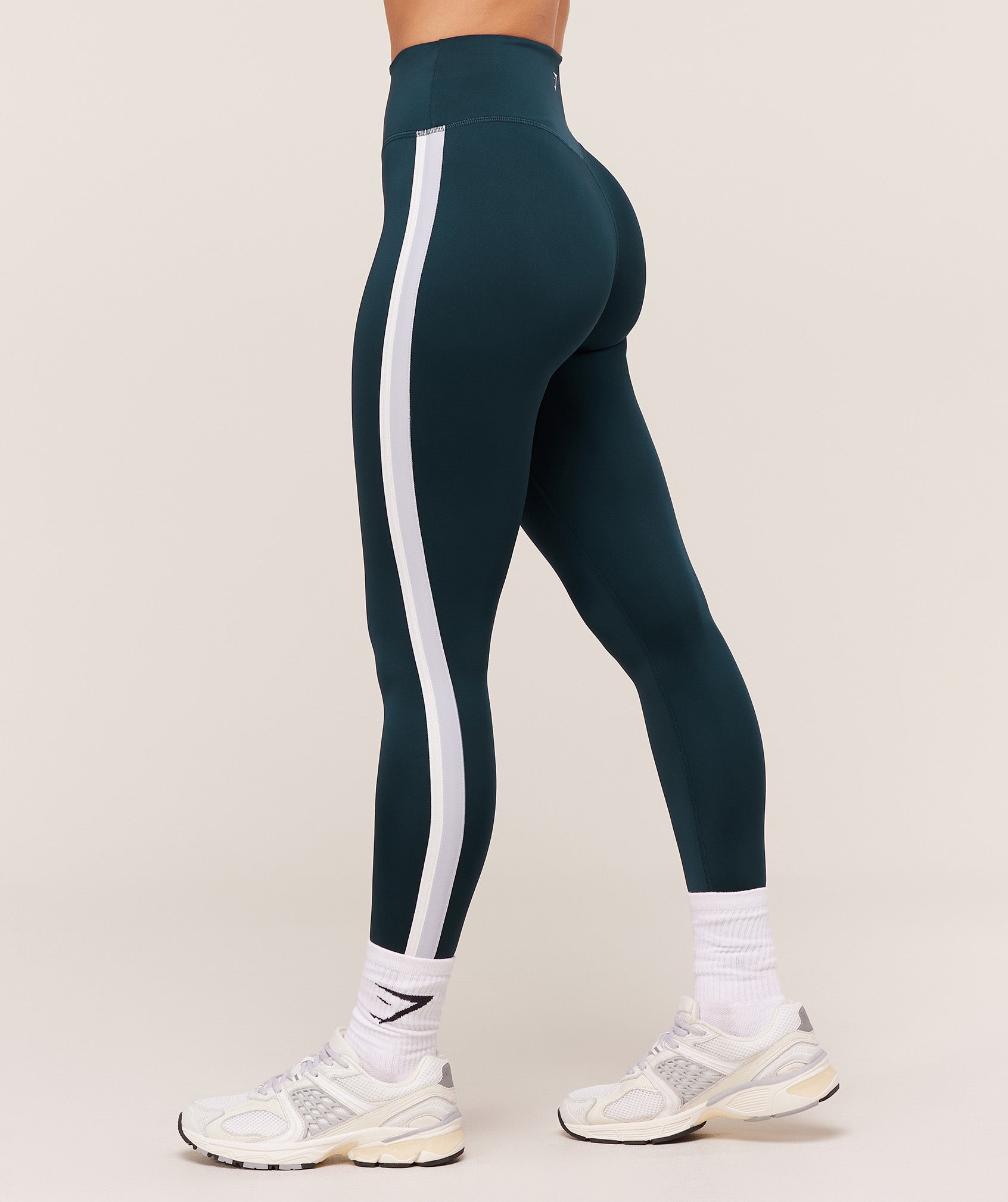 Women's Gymshark Piping Leggings Deep Petrol Blue