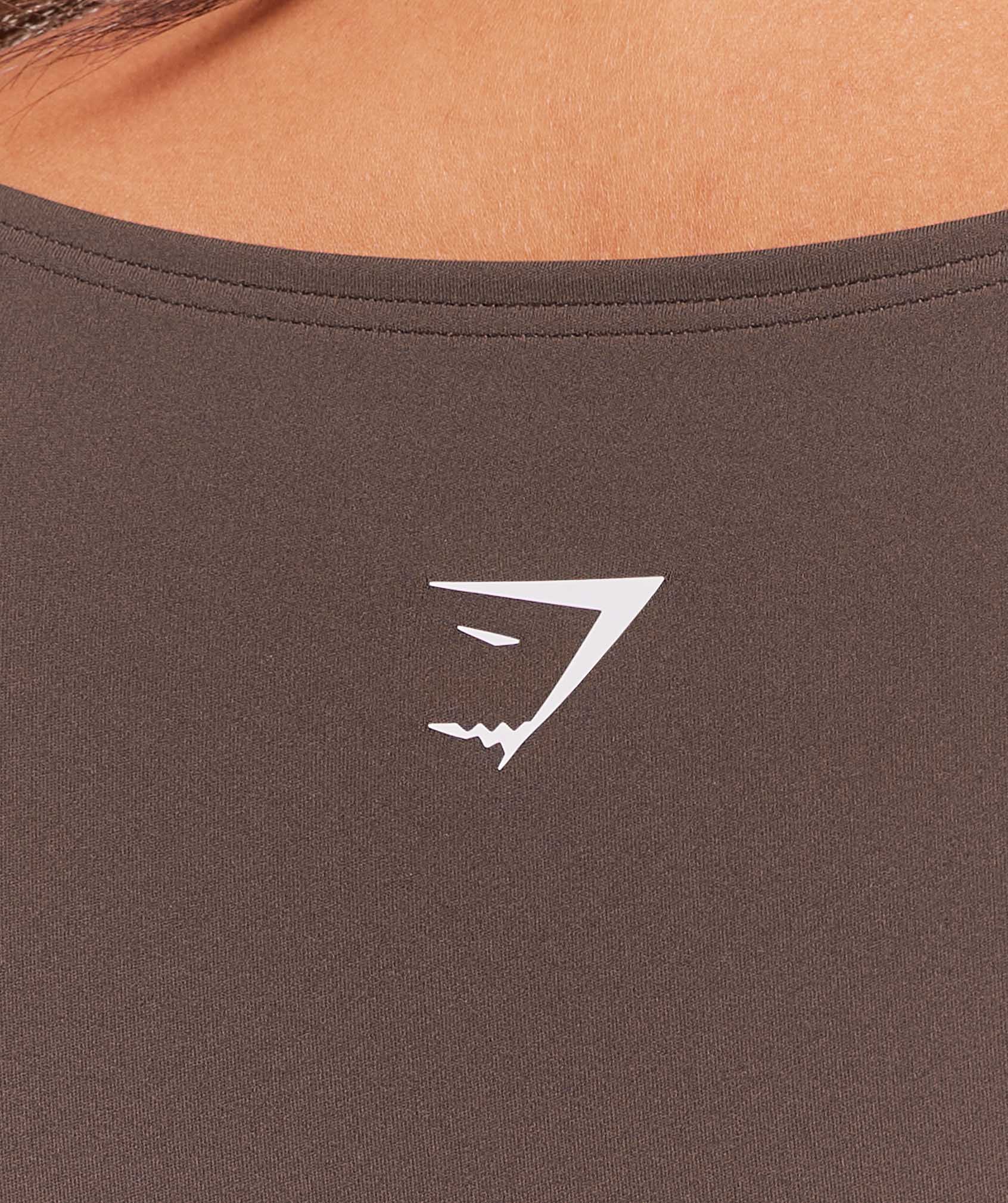Women's Gymshark Twist Front Long Sleeve Crop Top Walnut Brown