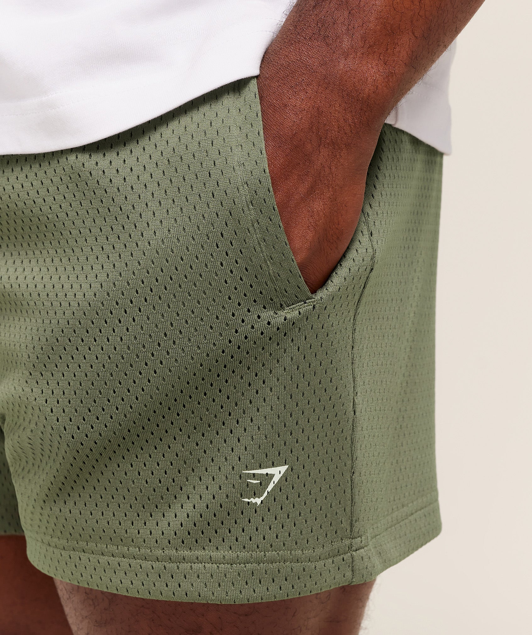 Gymshark Lifting Barbell Mesh 5" Short Base Green