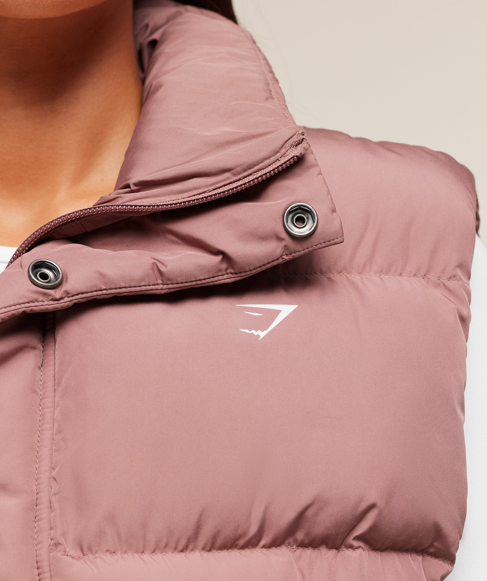 Women's Gymshark Puffer Vest Brick Brown