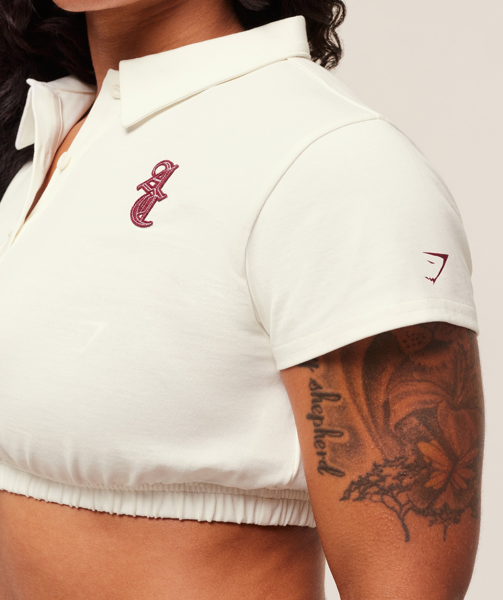 Women's Gymshark Gymshark X Analis Cropped Polo Soft White
