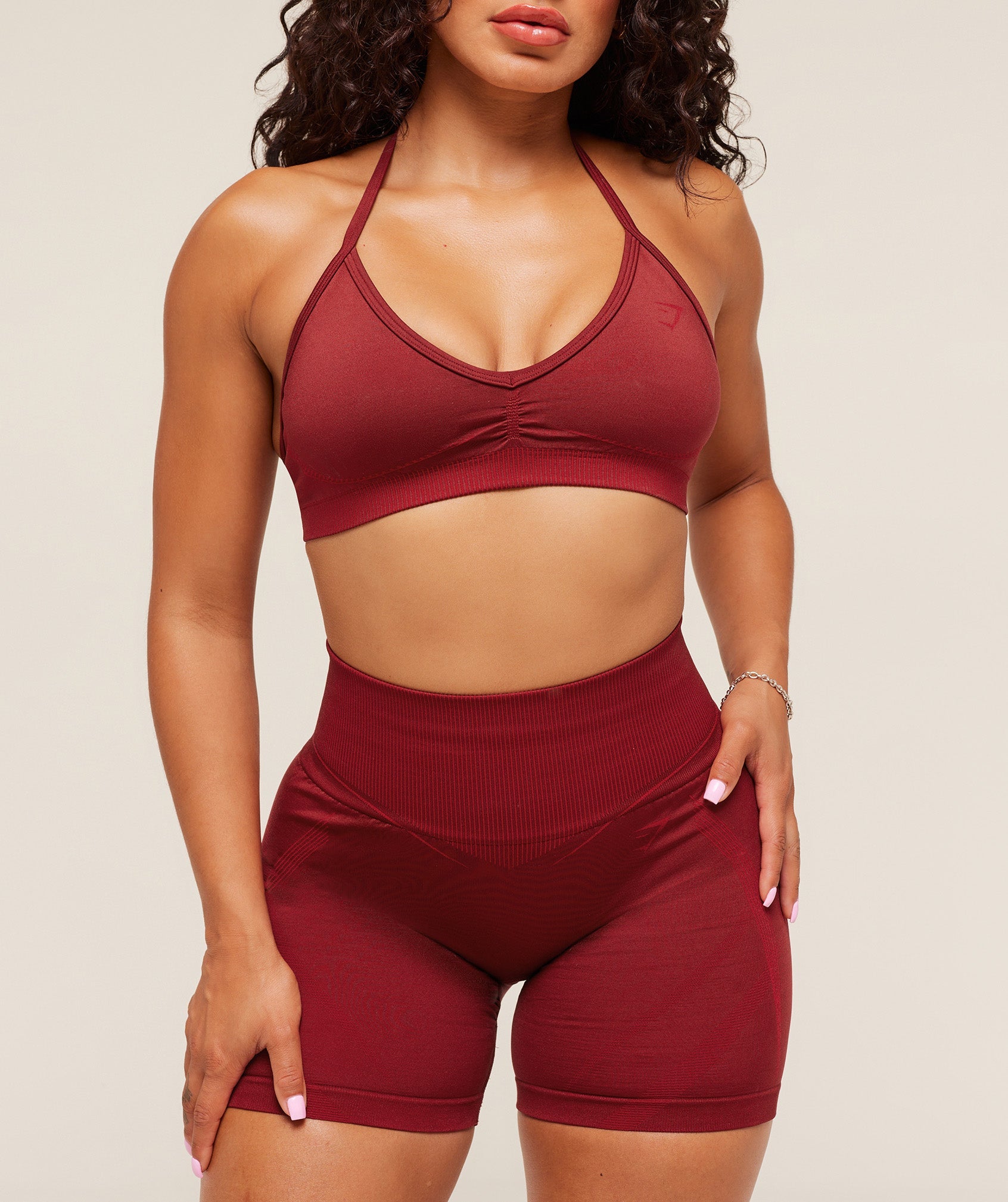 Women's Gymshark Gymshark X Analis Seamless Shorts Reps Red