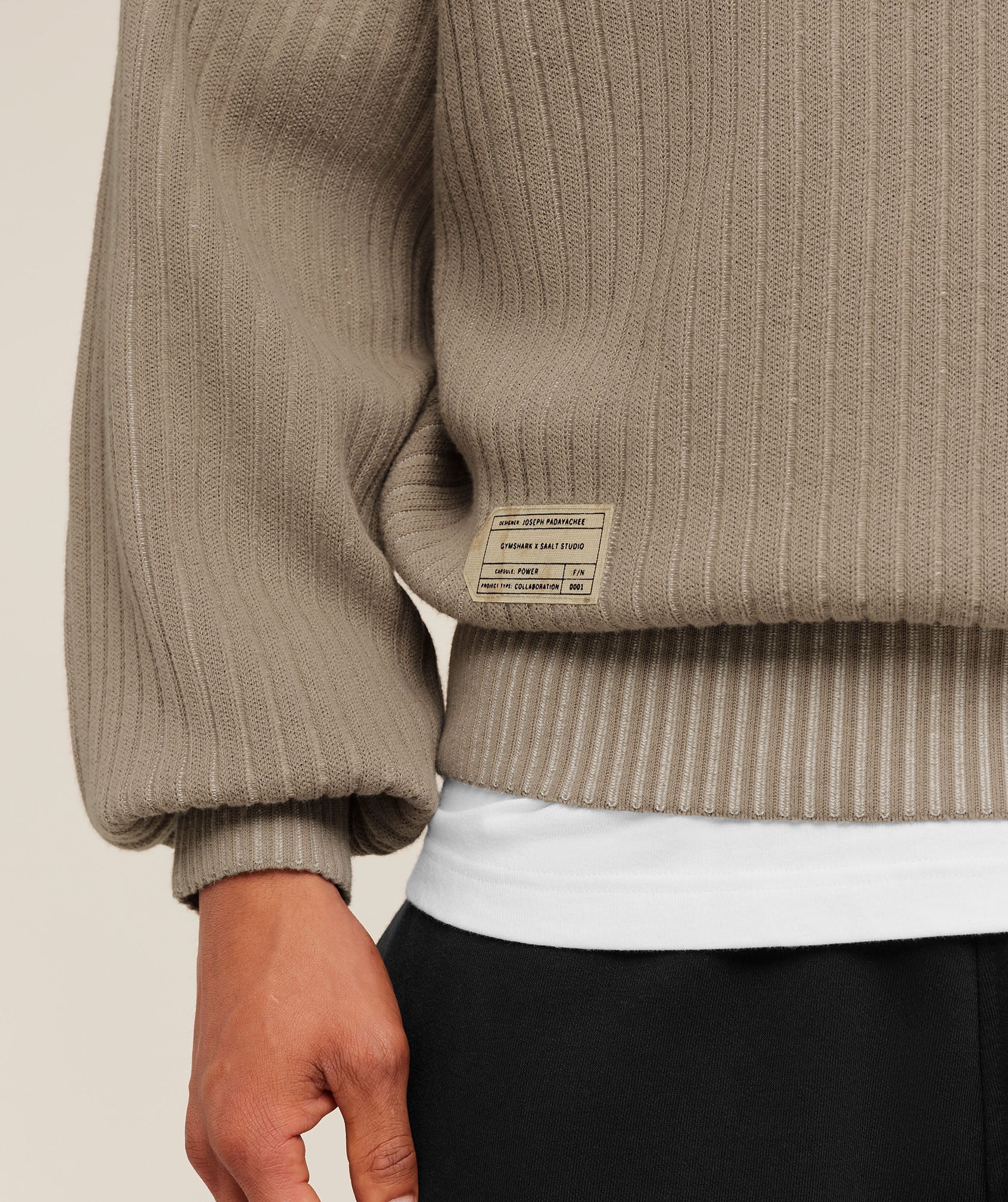 Gymshark Gymshark X Saalt Studios Knitted Hoodie Cement Brown