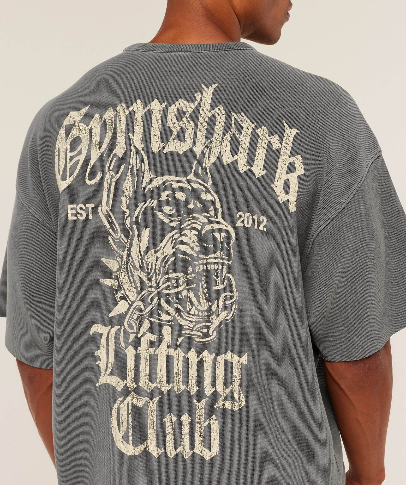 Gymshark Heavyweight Textured Graphic T-Shirt Dark Grey