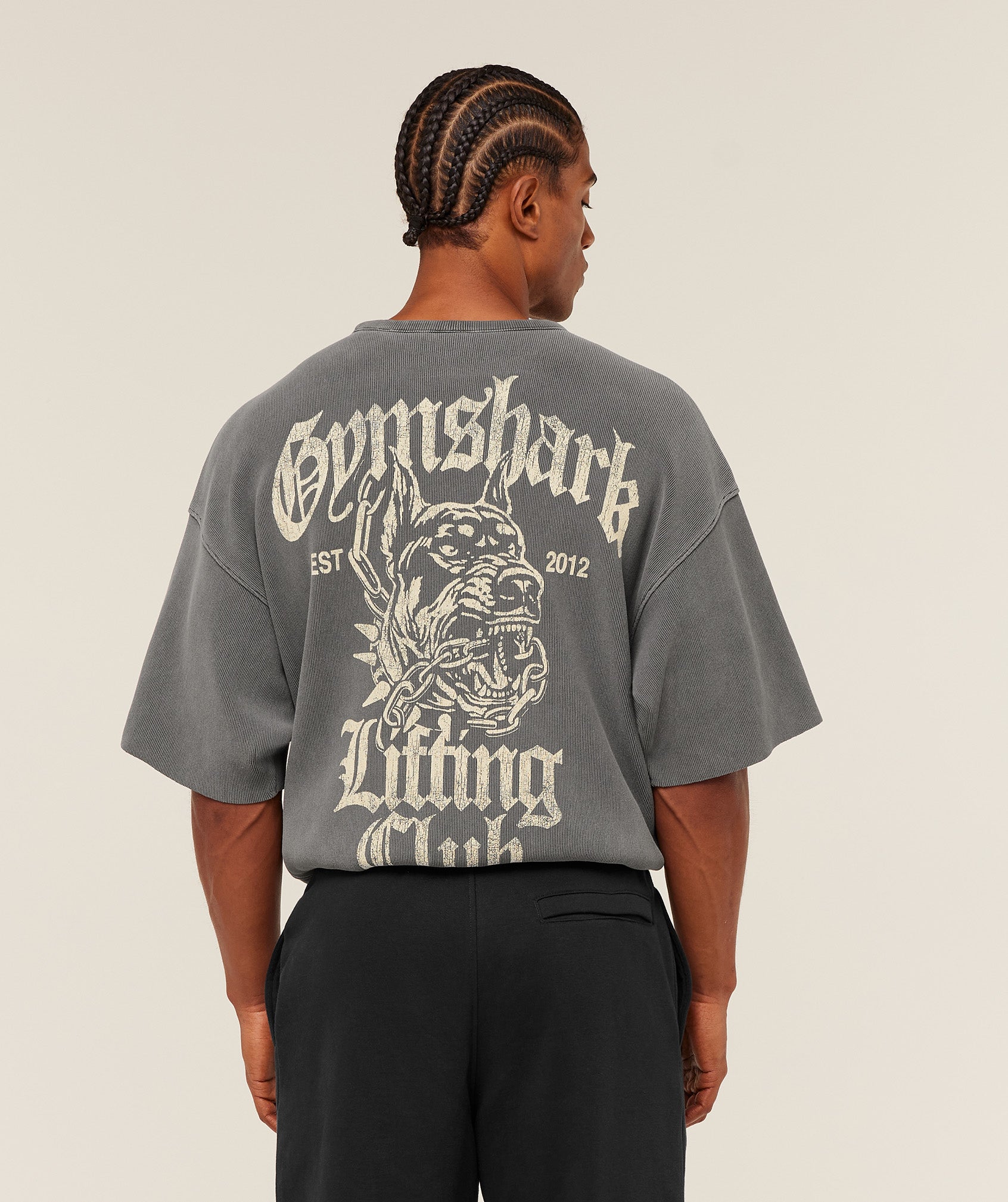 Gymshark Heavyweight Textured Graphic T-Shirt Dark Grey