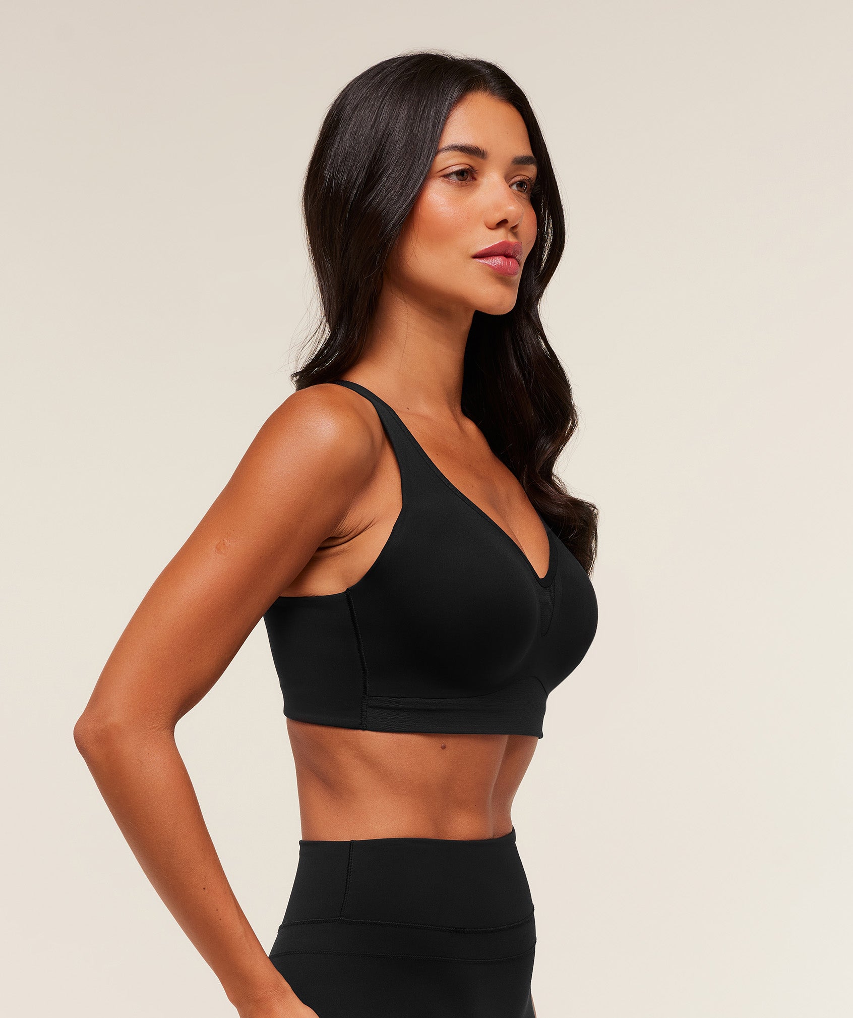 Women's Gymshark High Support V-Neck Sports Bra Black