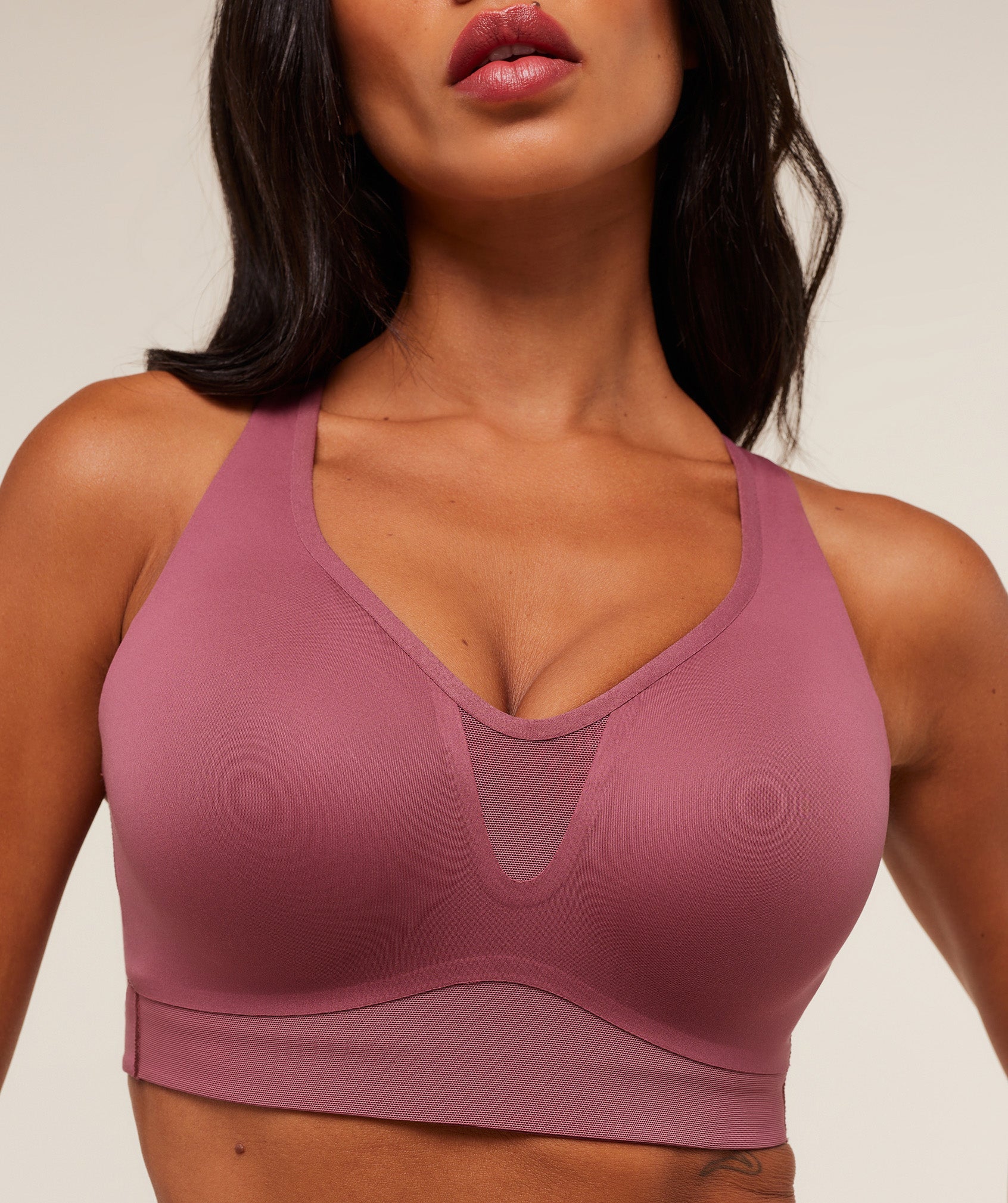 Women's Gymshark High Support V-Neck Sports Bra Reset Pink