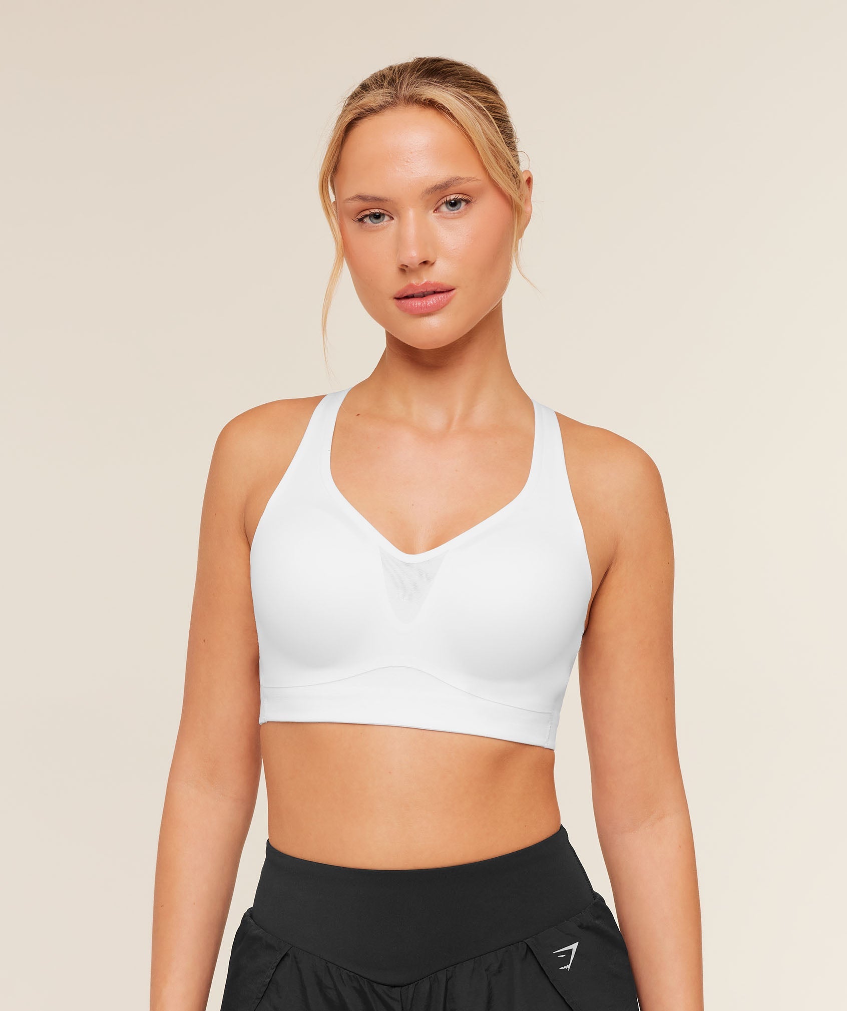 Women's Gymshark High Support V-Neck Sports Bra Gs White