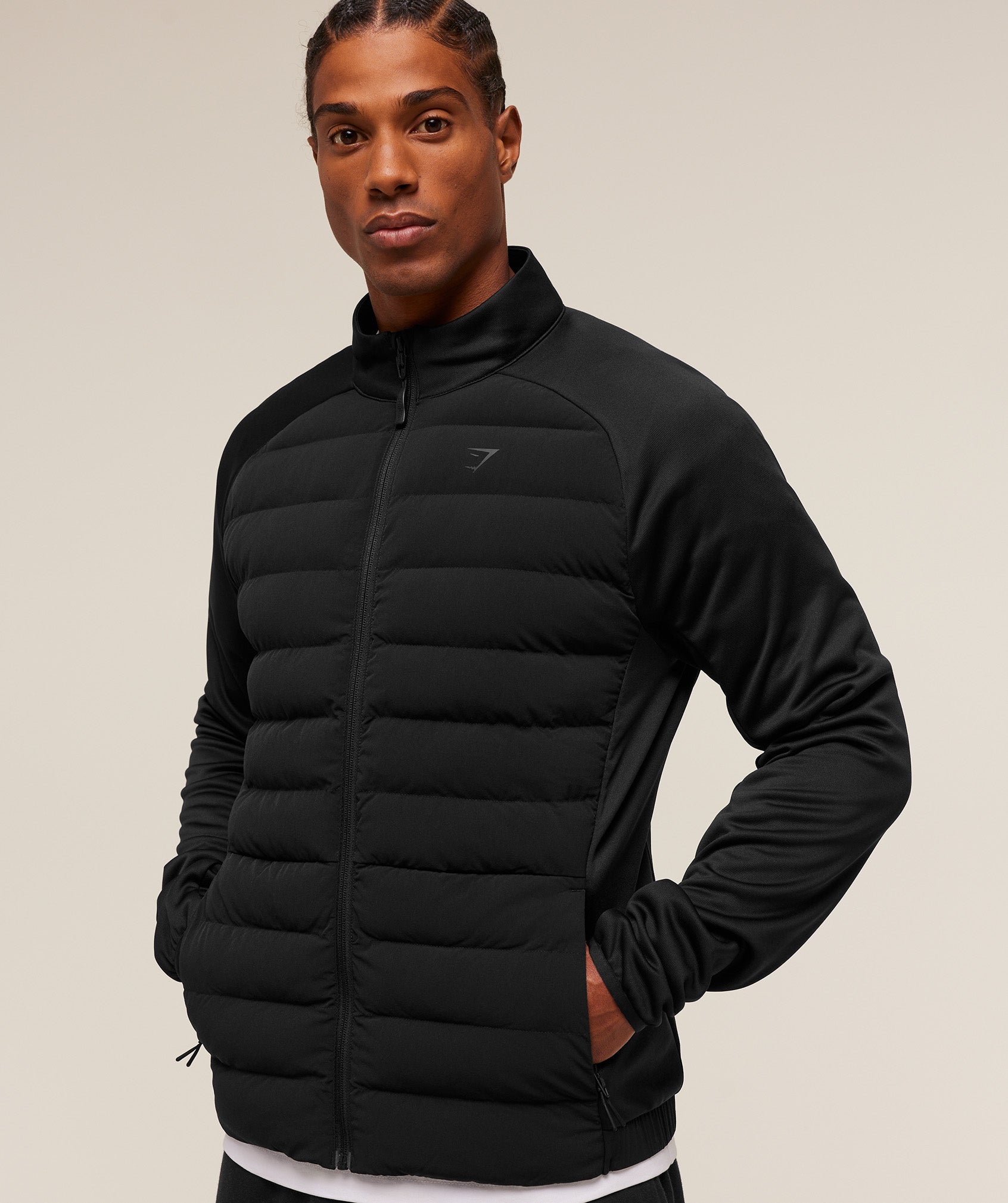 Gymshark Hybrid Quilted Jacket Black
