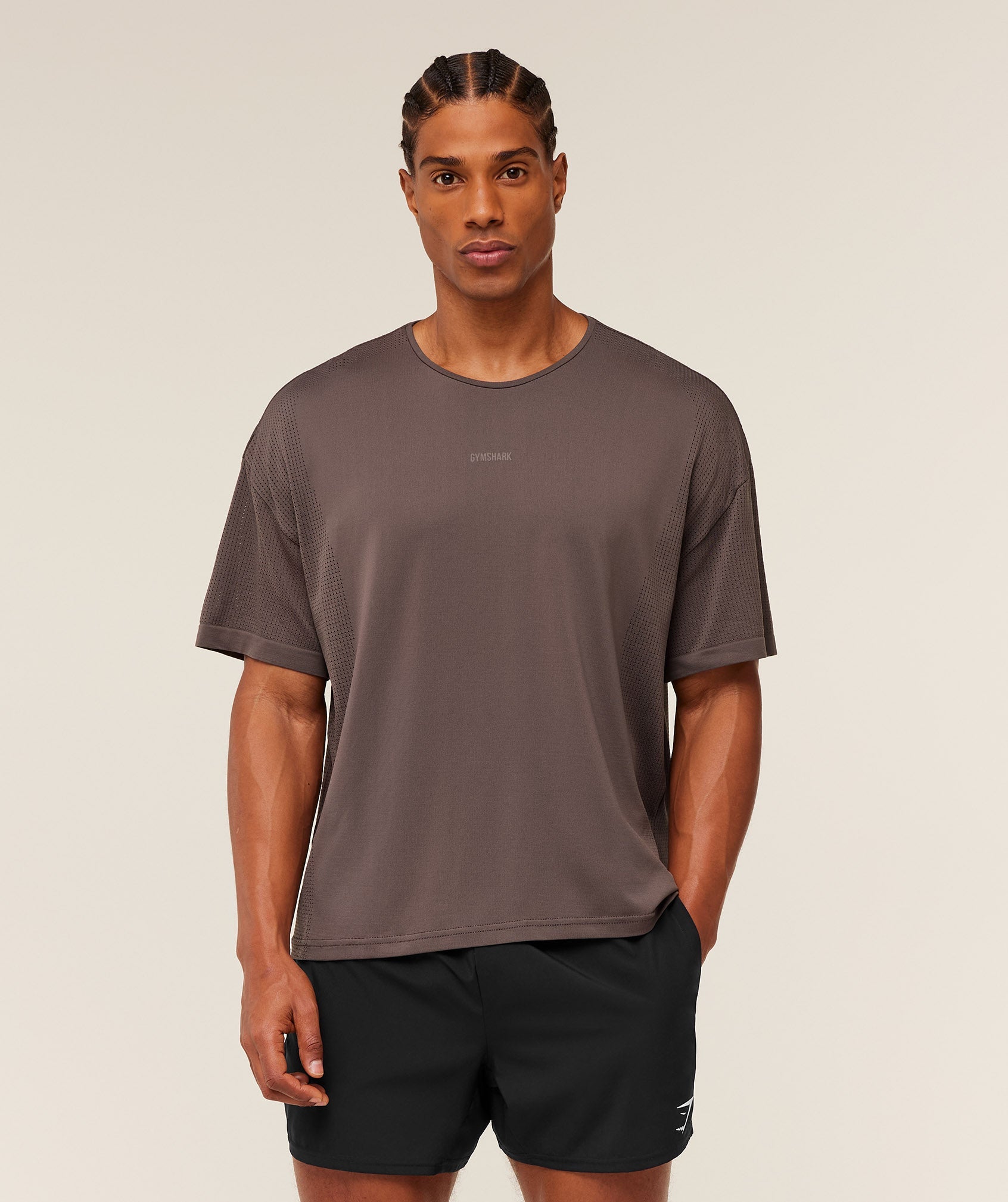 Gymshark Distance Seamless T-Shirt Cool Brown