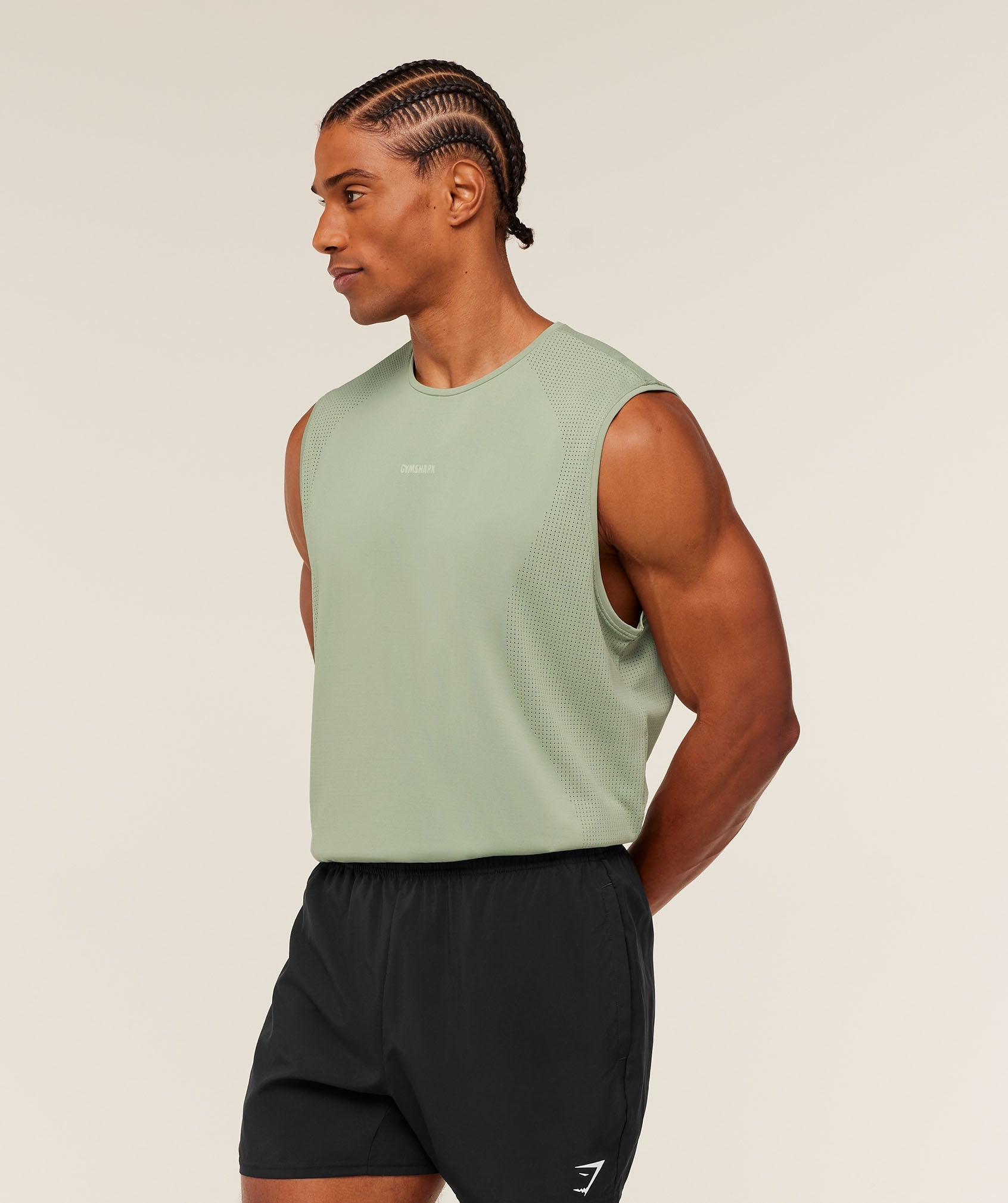 Gymshark Distance Seamless Tank Haze Green
