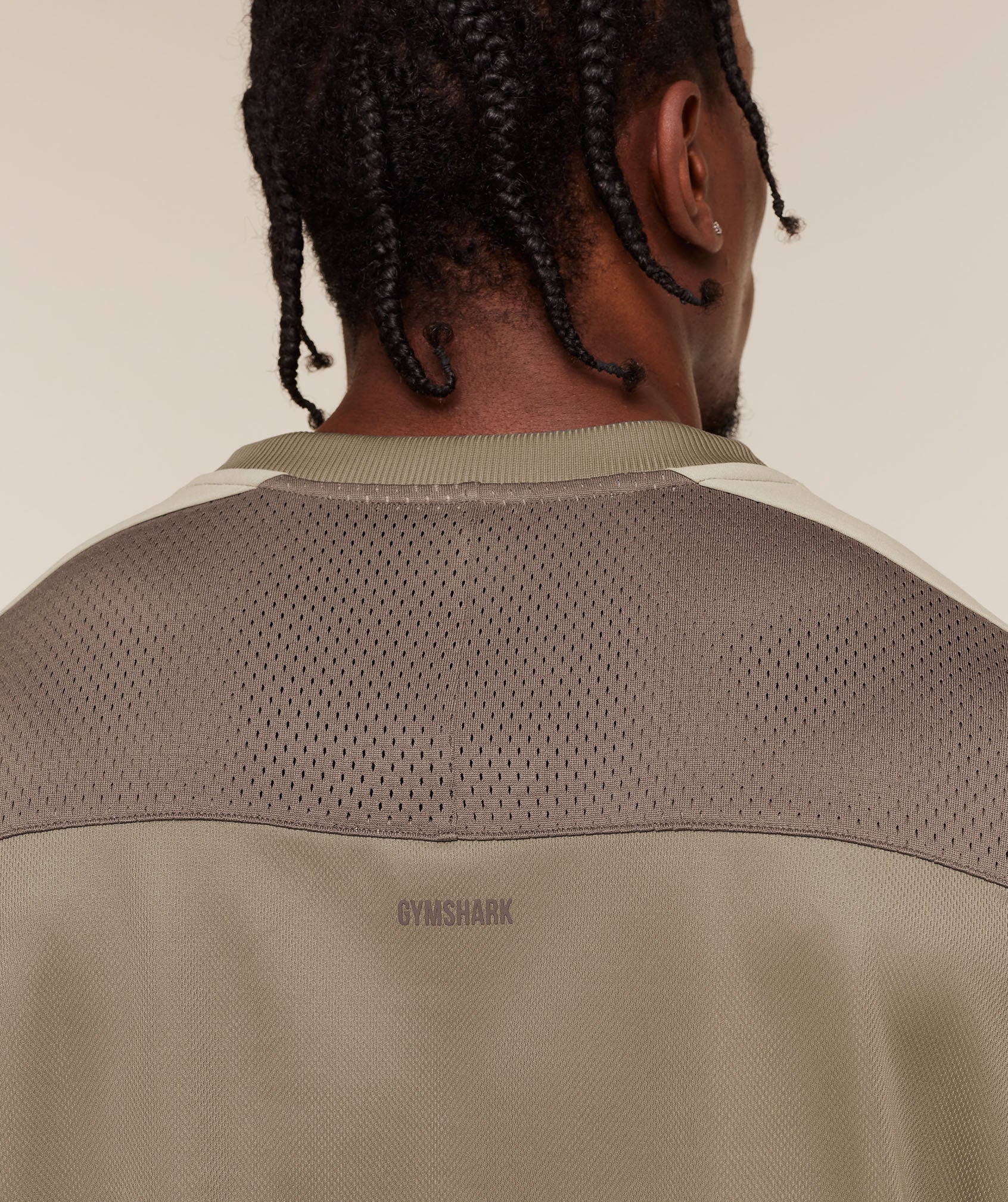 Gymshark Collective Mesh Wordmark Jersey Lifestyle Brown