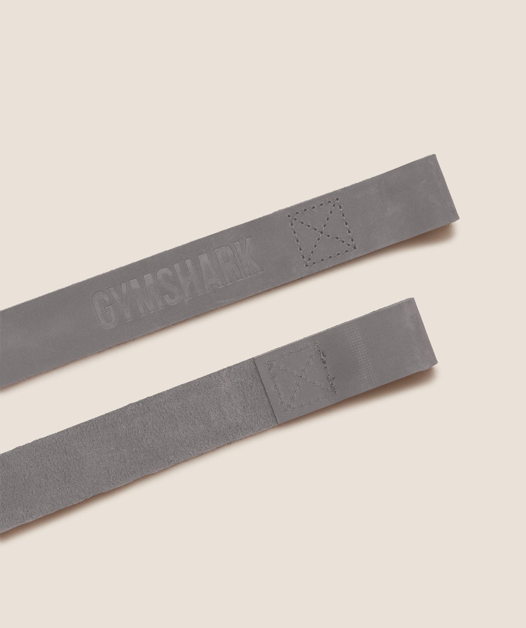 Gymshark Leather Lifting Straps Pitch Grey