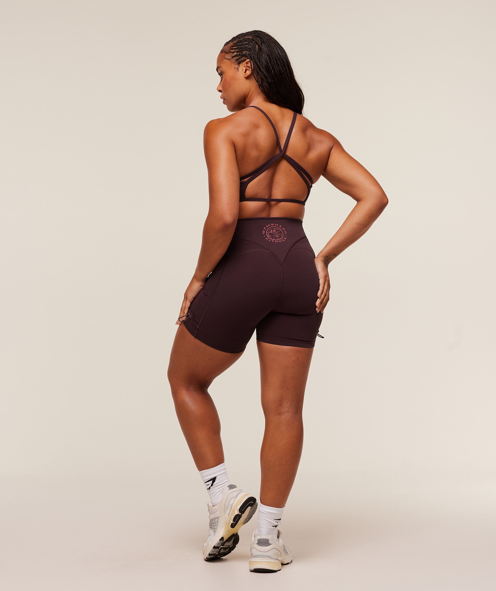 Women's Gymshark Legacy Logo Tight Shorts Cherry Purple