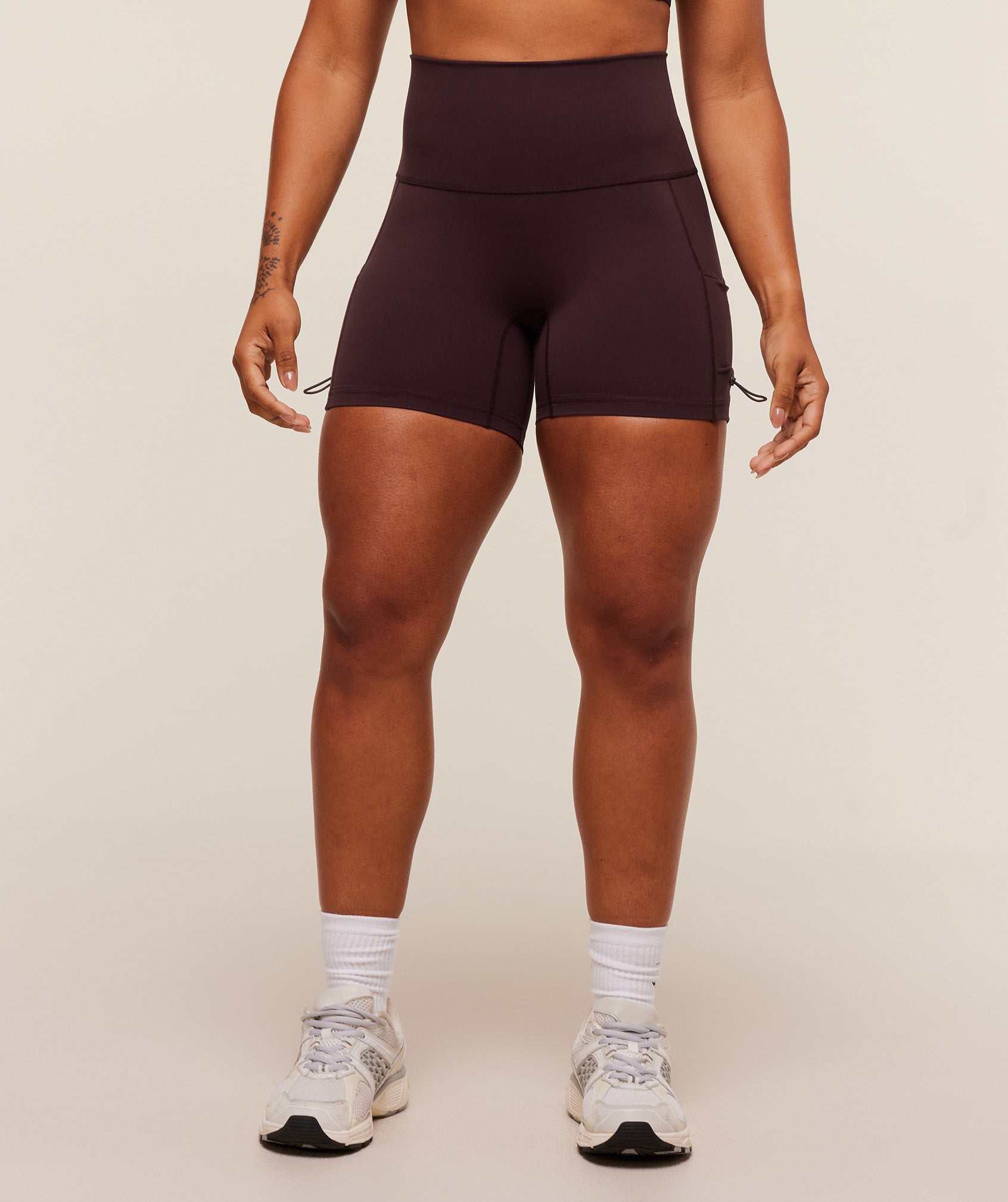 Women's Gymshark Legacy Logo Tight Shorts Cherry Purple