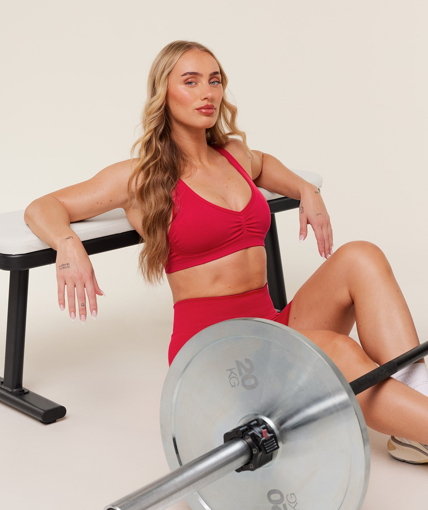 Women's Gymshark Lift Seamless Sports Bra Carmine Red