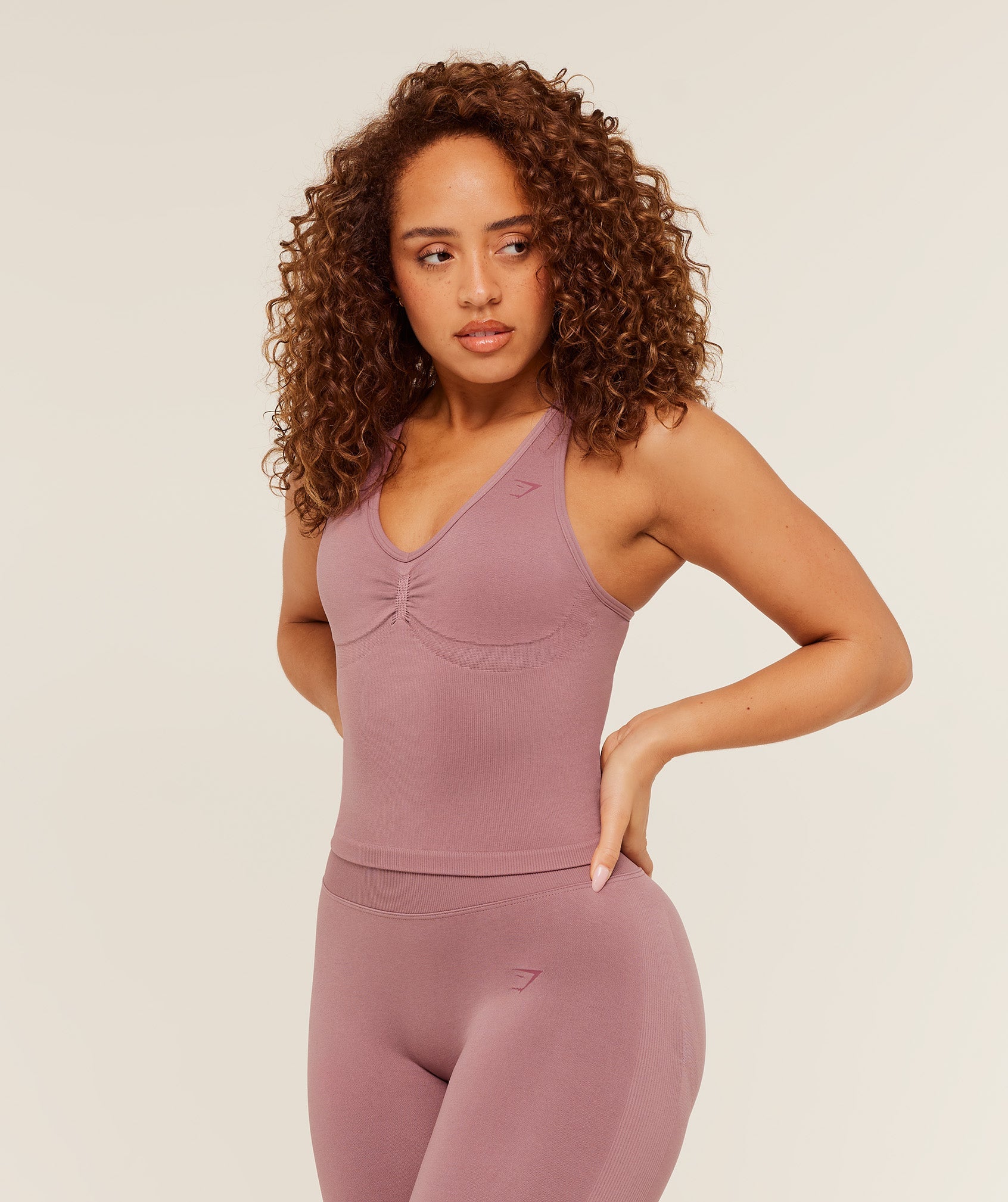 Women's Gymshark Lift Seamless Tank With Shelf Calm Pink
