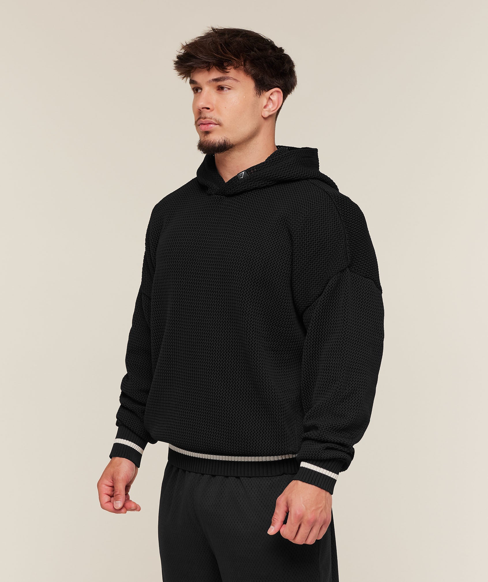 Gymshark Collective Crochet Style Hoodie Black