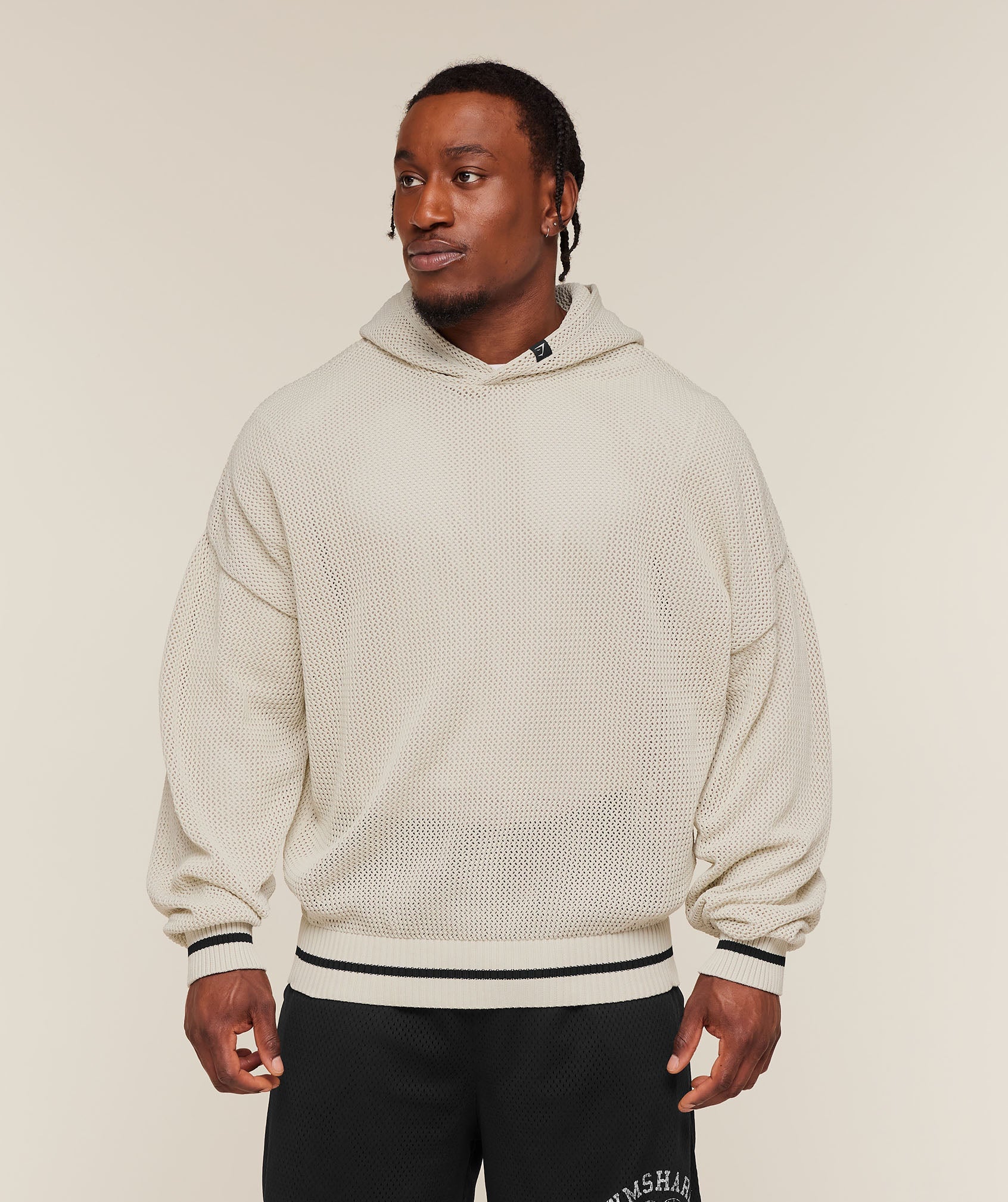 Gymshark Collective Crochet Style Hoodie Tinted White