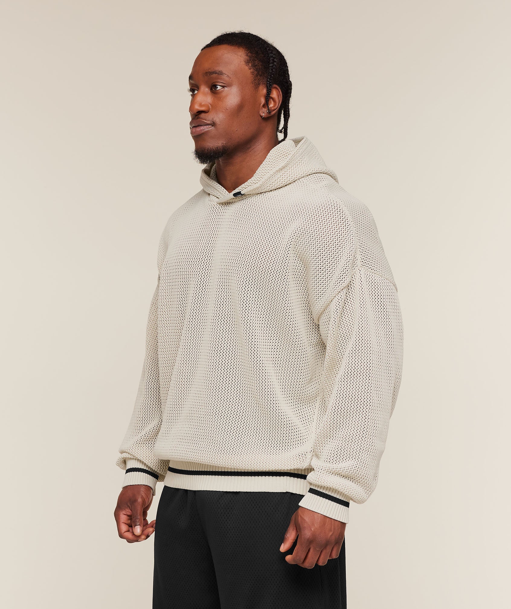 Gymshark Collective Crochet Style Hoodie Tinted White