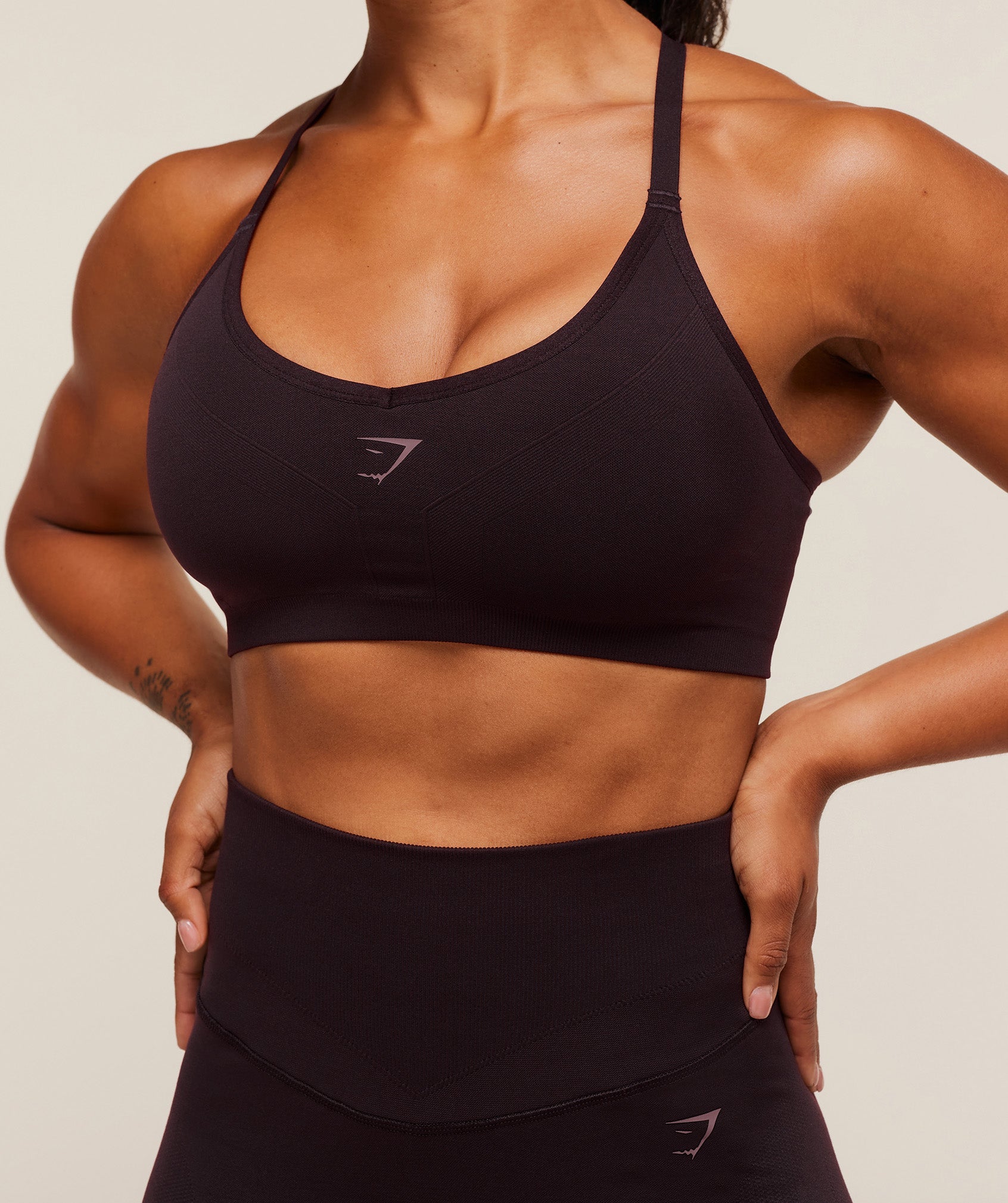 Women's Gymshark Activate Seamless Bralette Plum Brown