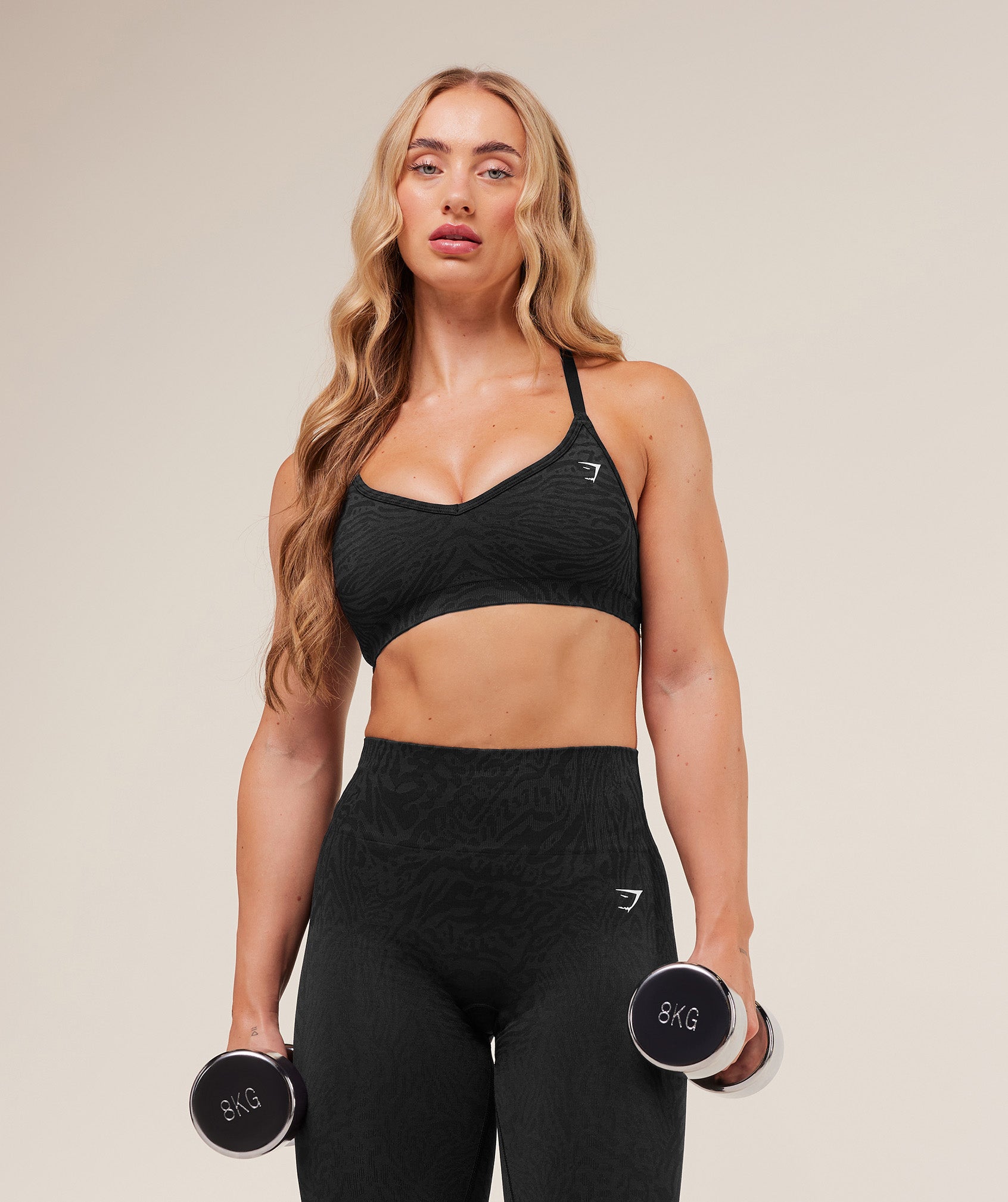 Women's Gymshark Adapt Animal Seamless Sports Bra Black