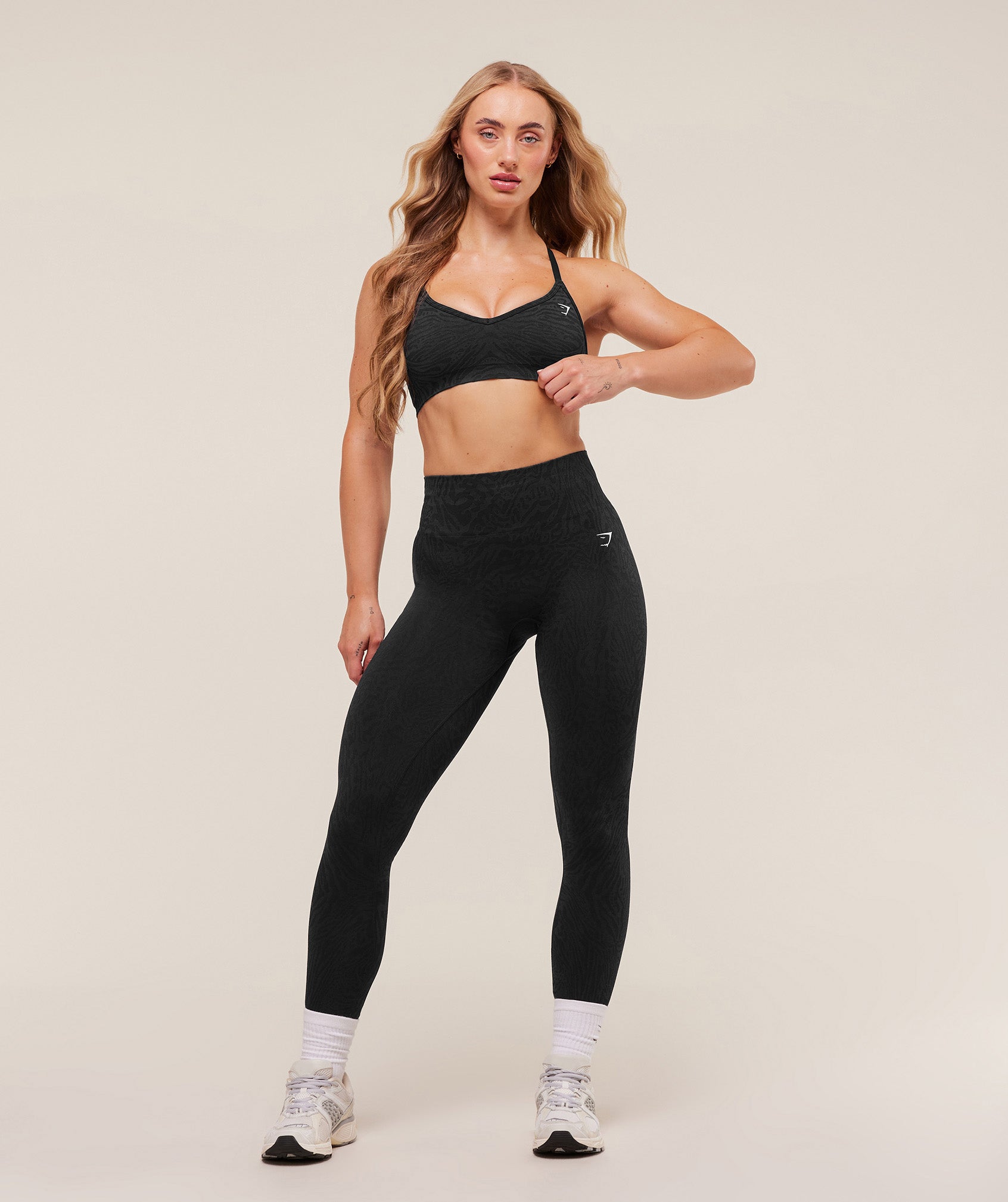 Women's Gymshark Adapt Animal Seamless Sports Bra Black