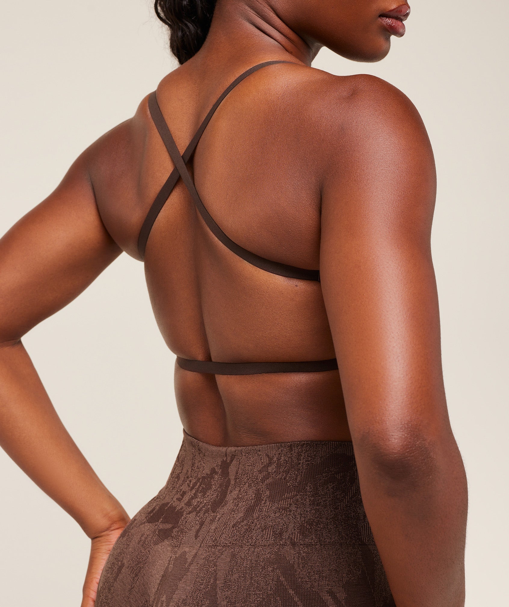Women's Gymshark Adapt Camo Cross Back Sports Bra Archive Brown
