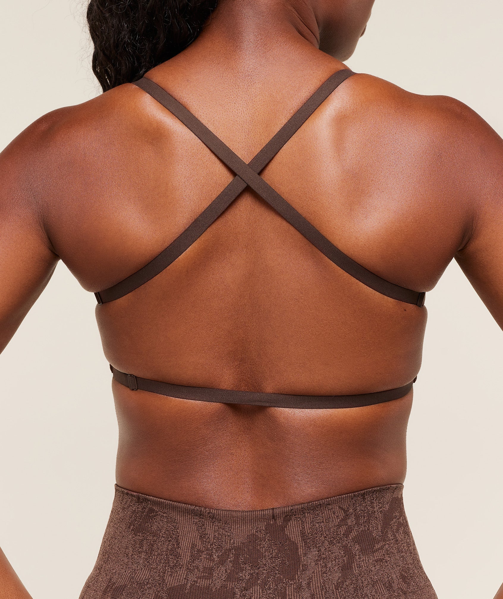 Women's Gymshark Adapt Camo Cross Back Sports Bra Archive Brown