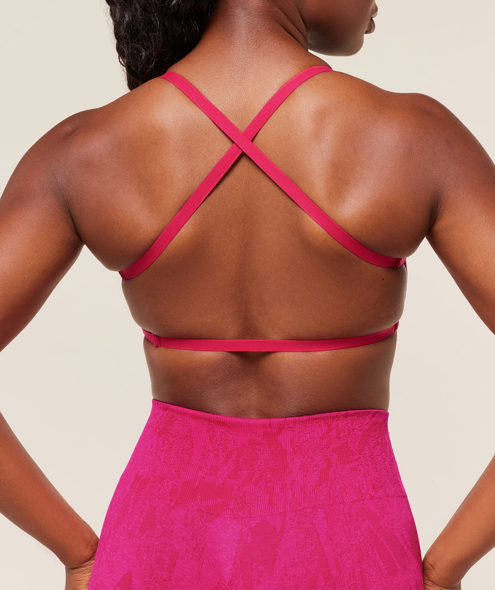 Women's Gymshark Adapt Camo Cross Back Sports Bra Build Pink