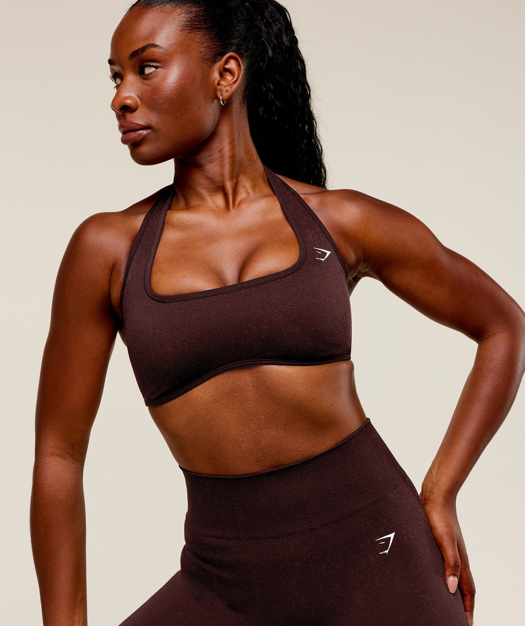 Women's Gymshark Adapt Fleck X Whitney Halterneck Sports Bra Cherry Purple