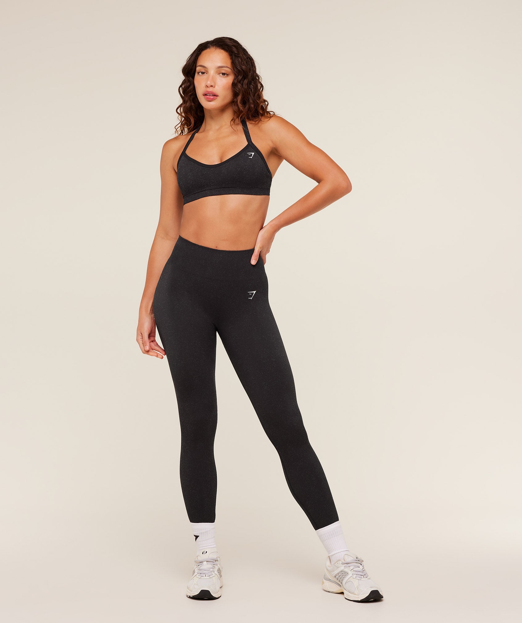 Women's Gymshark Adapt Fleck Sports Bra Mineral | Black