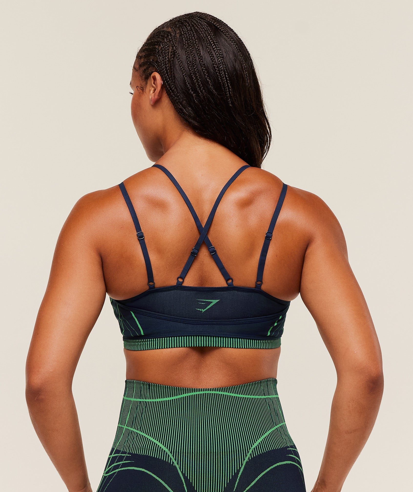 Women's Gymshark Apex Seamless Strappy Sports Bra Heavy Blue