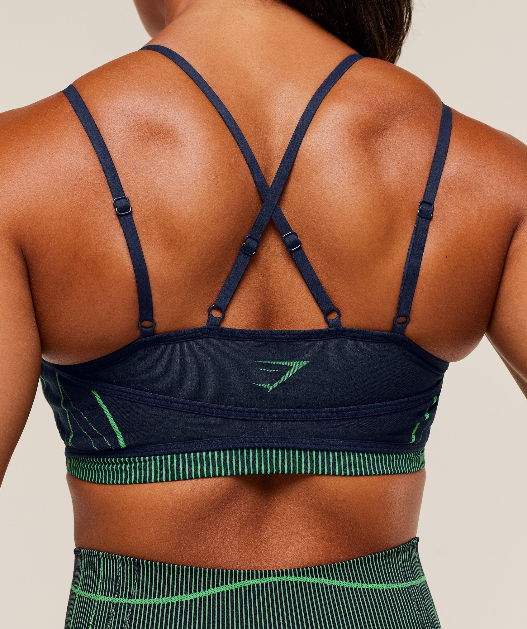 Women's Gymshark Apex Seamless Strappy Sports Bra Heavy Blue