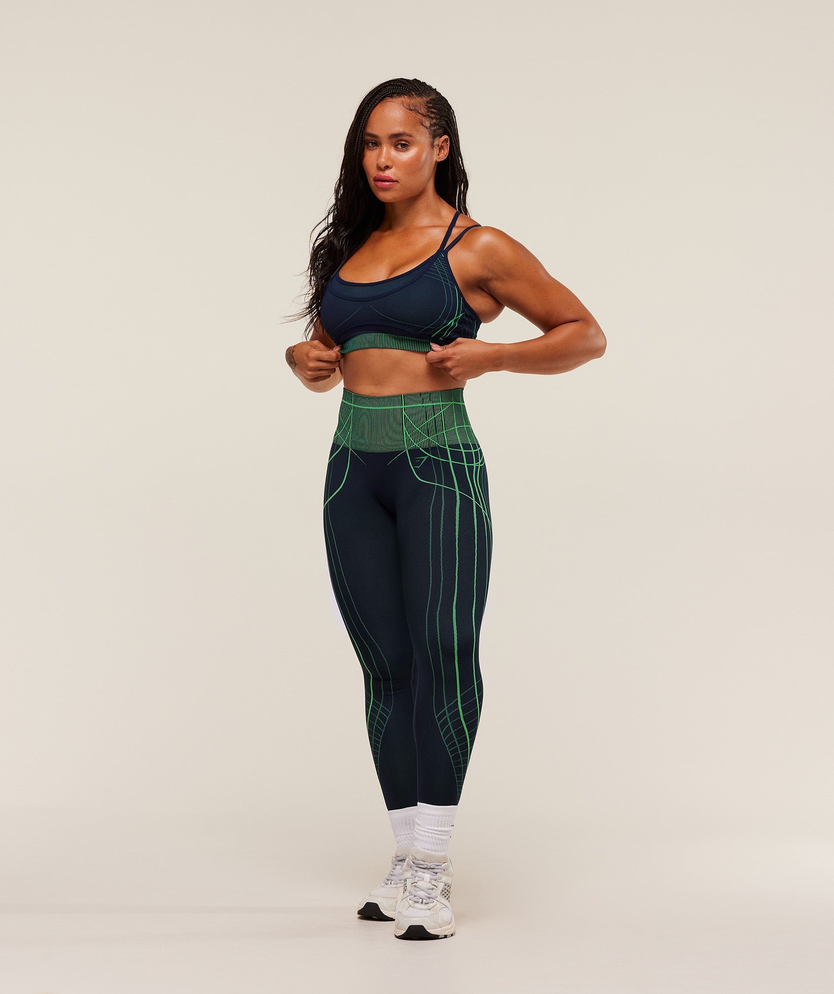 Women's Gymshark Apex Seamless Strappy Sports Bra Heavy Blue
