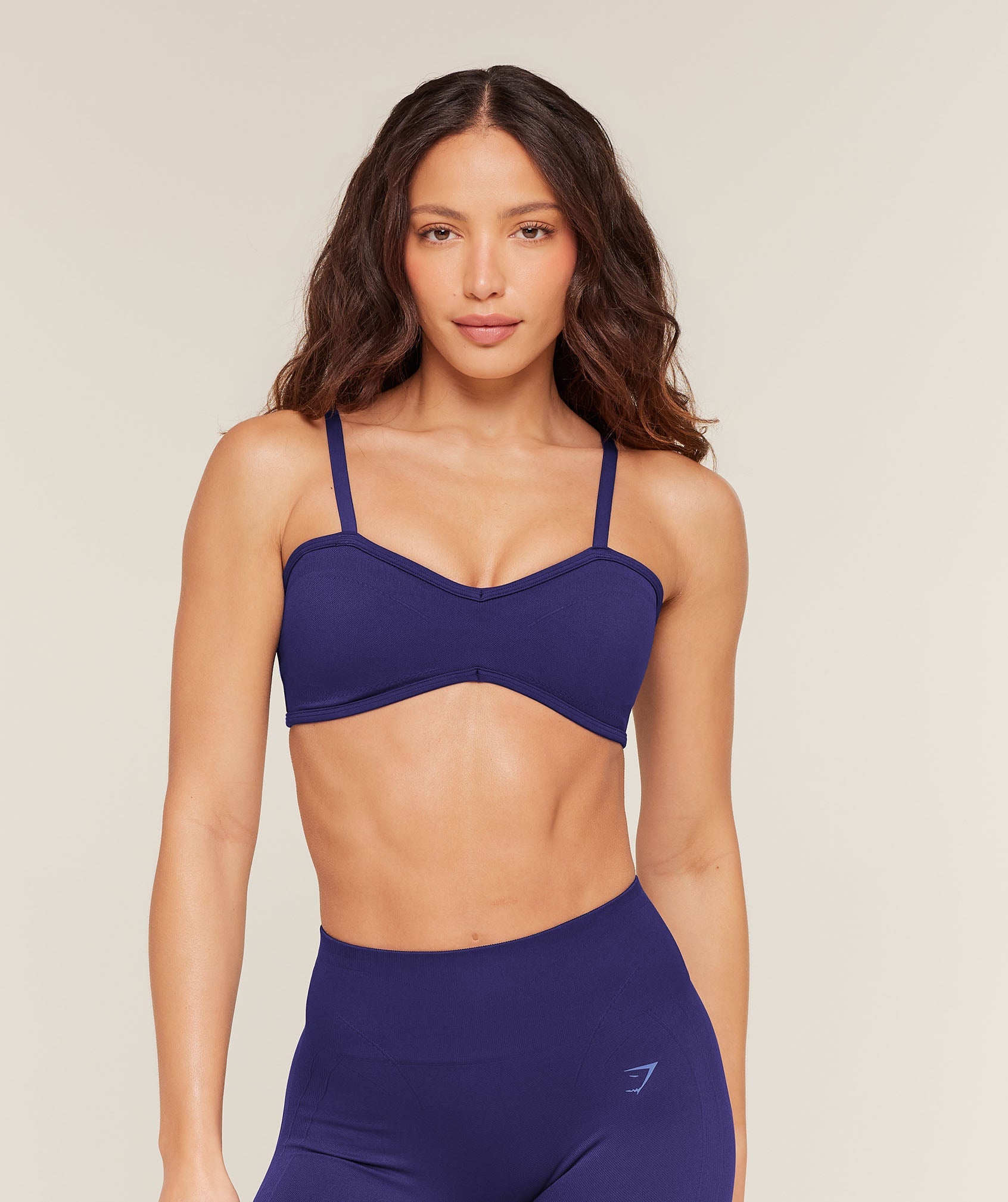 Women's Gymshark Poise Light Support Seamless Sports Bra Indigo Purple