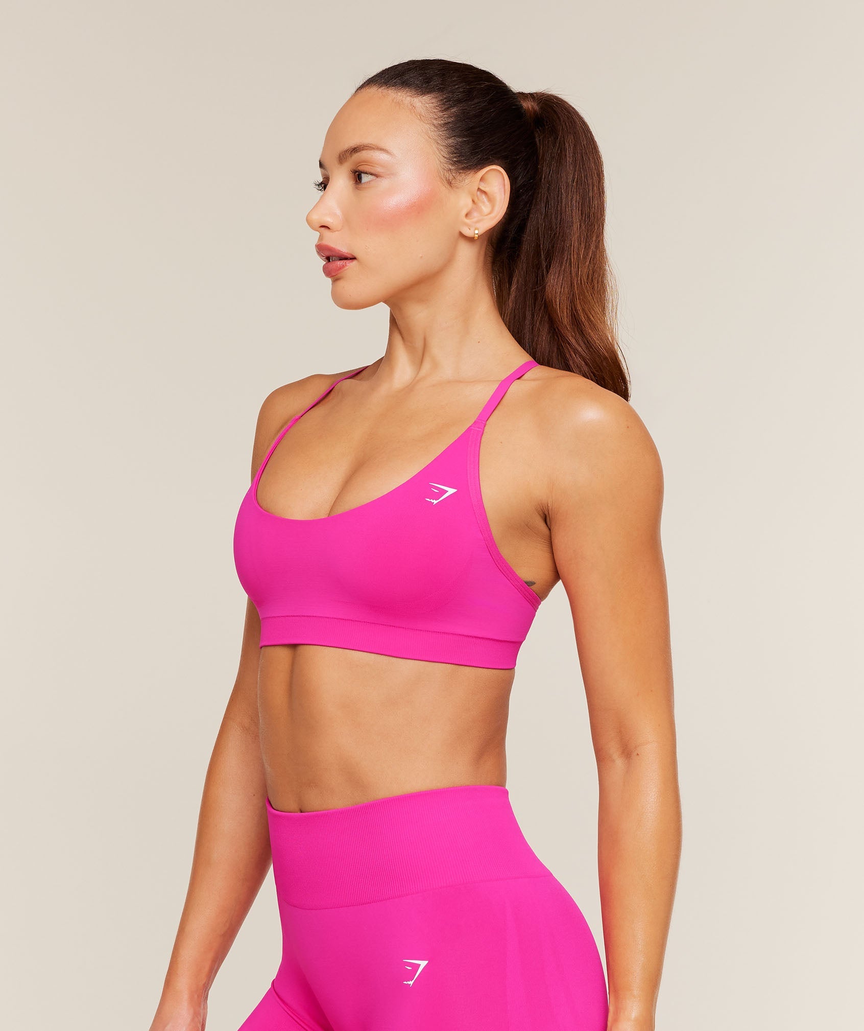 Women's Gymshark Everyday Seamless Racerback Sports Bra Super-Set Pink