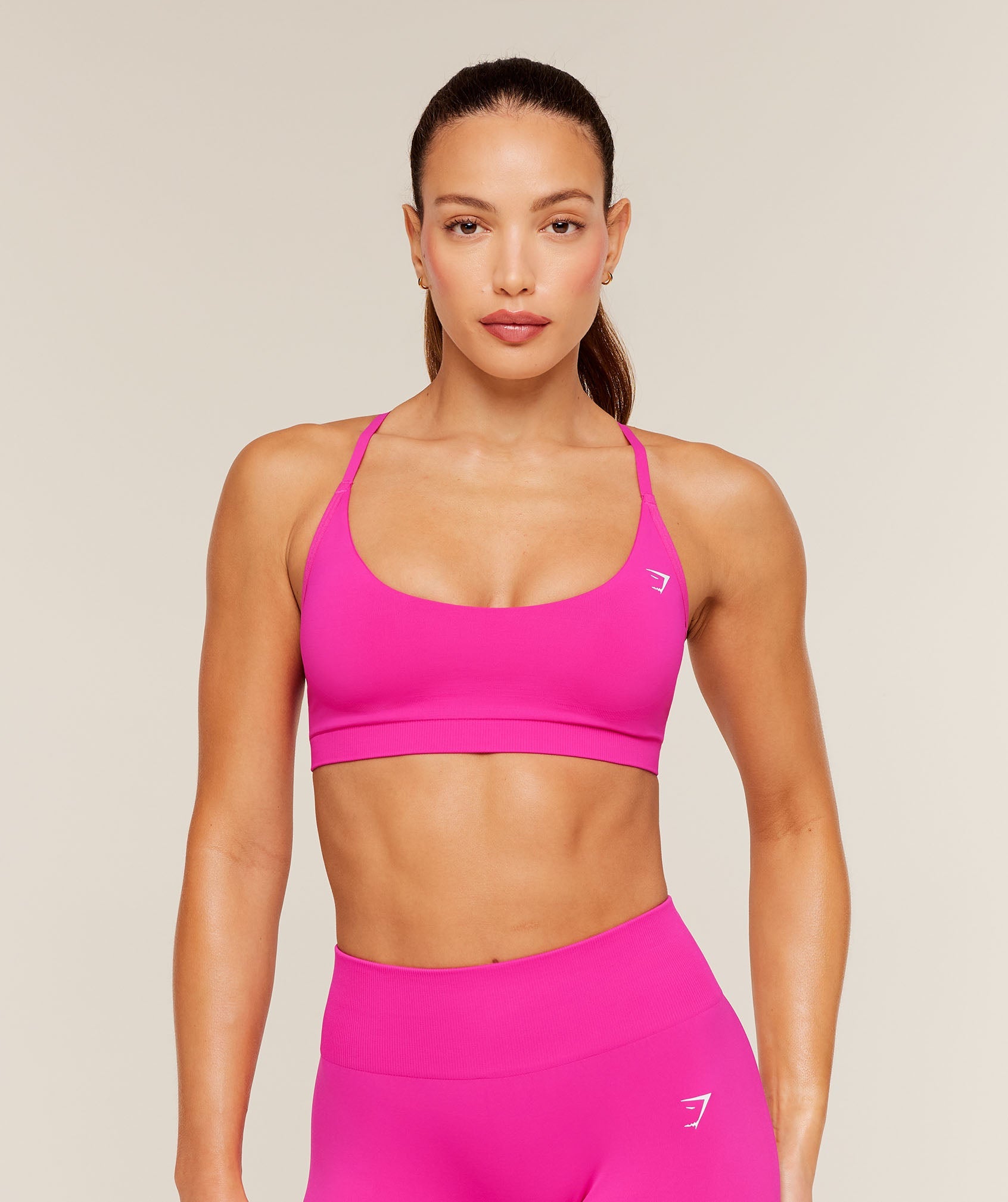 Women's Gymshark Everyday Seamless Racerback Sports Bra Super-Set Pink