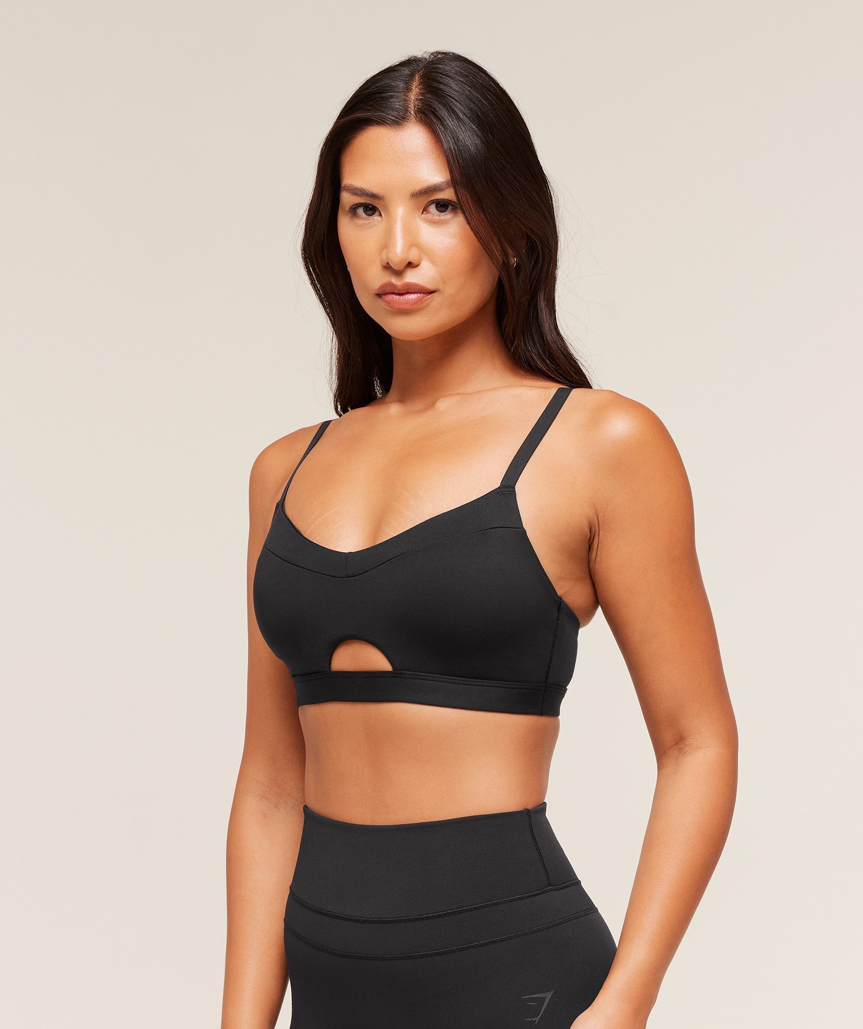 Women's Gymshark Balcony Peekaboo Sports Bra Black