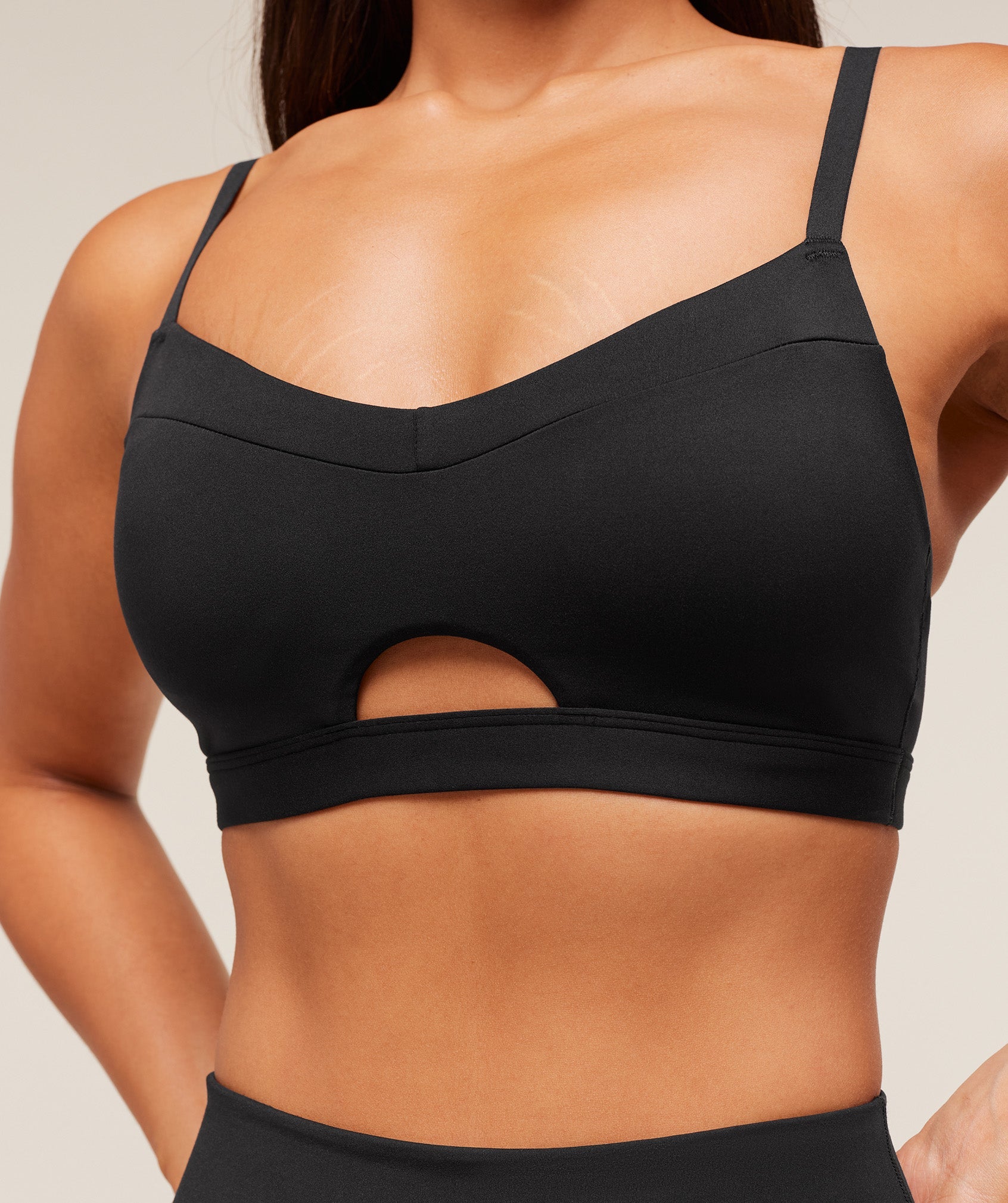 Women's Gymshark Balcony Peekaboo Sports Bra Black