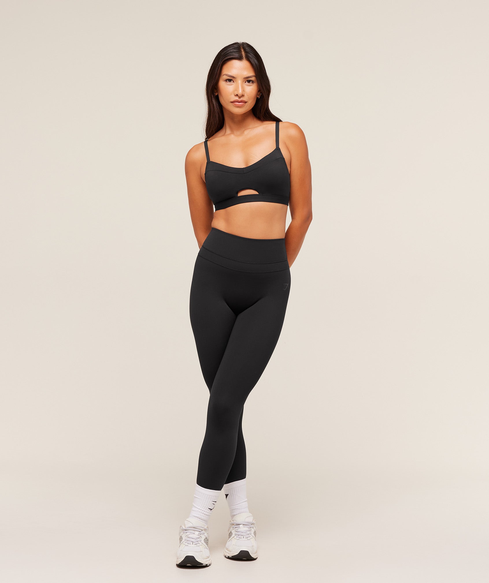 Women's Gymshark Balcony Peekaboo Sports Bra Black